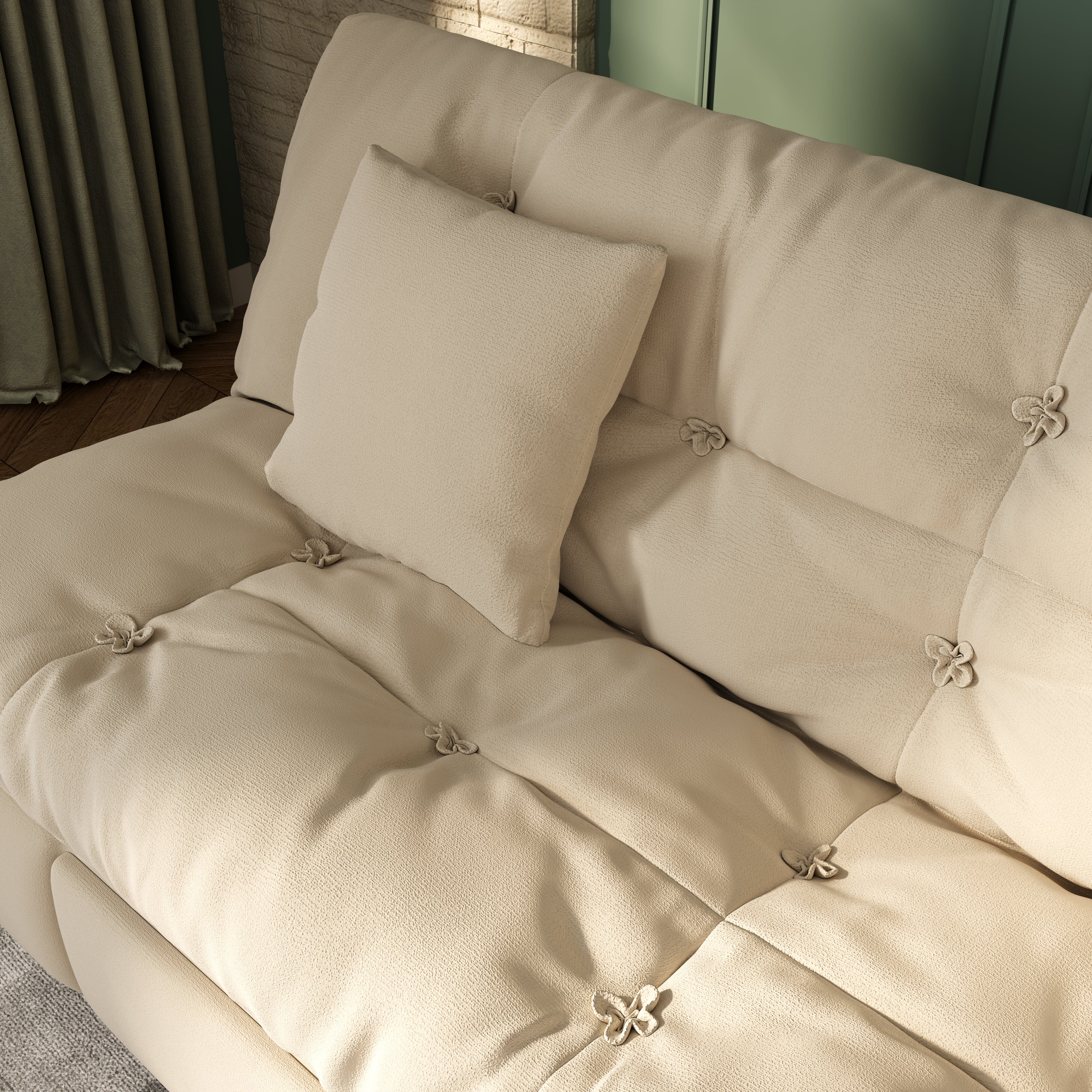 Cottonfy Upgrade Cream Cloud Double Folding Sofa Bed with Storage Cottonfy UK 