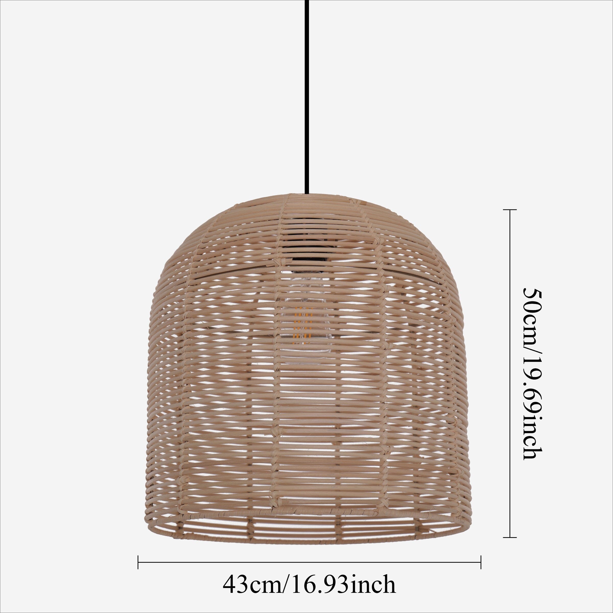 Lightsin Rustic Woven Rattan and Iron Dome Pendant Light for Cozy Spaces Lightsin UK 