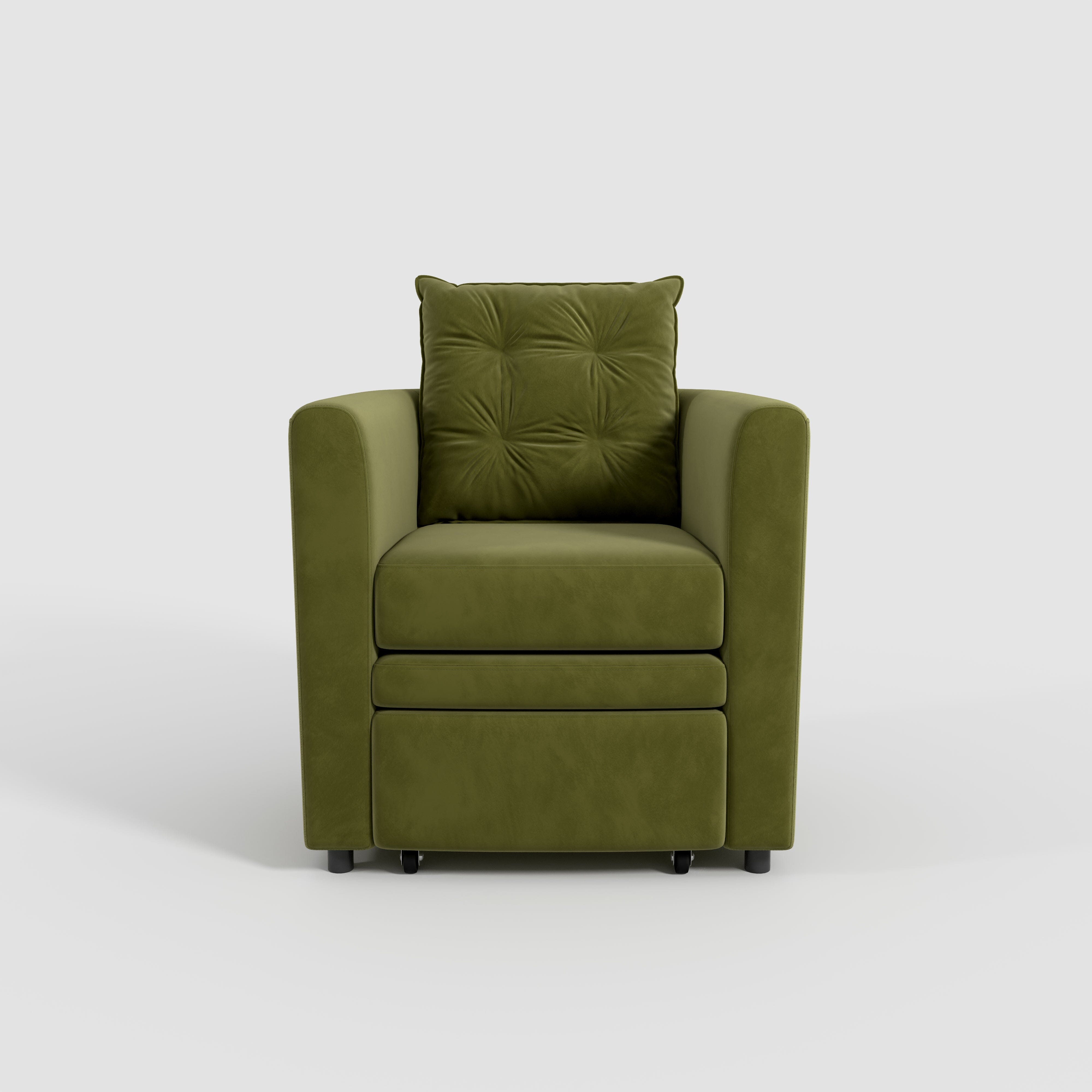 Cottonfy Plush Velvet Snuggler Chair with Hidden Storage Footstool Cottonfy UK 