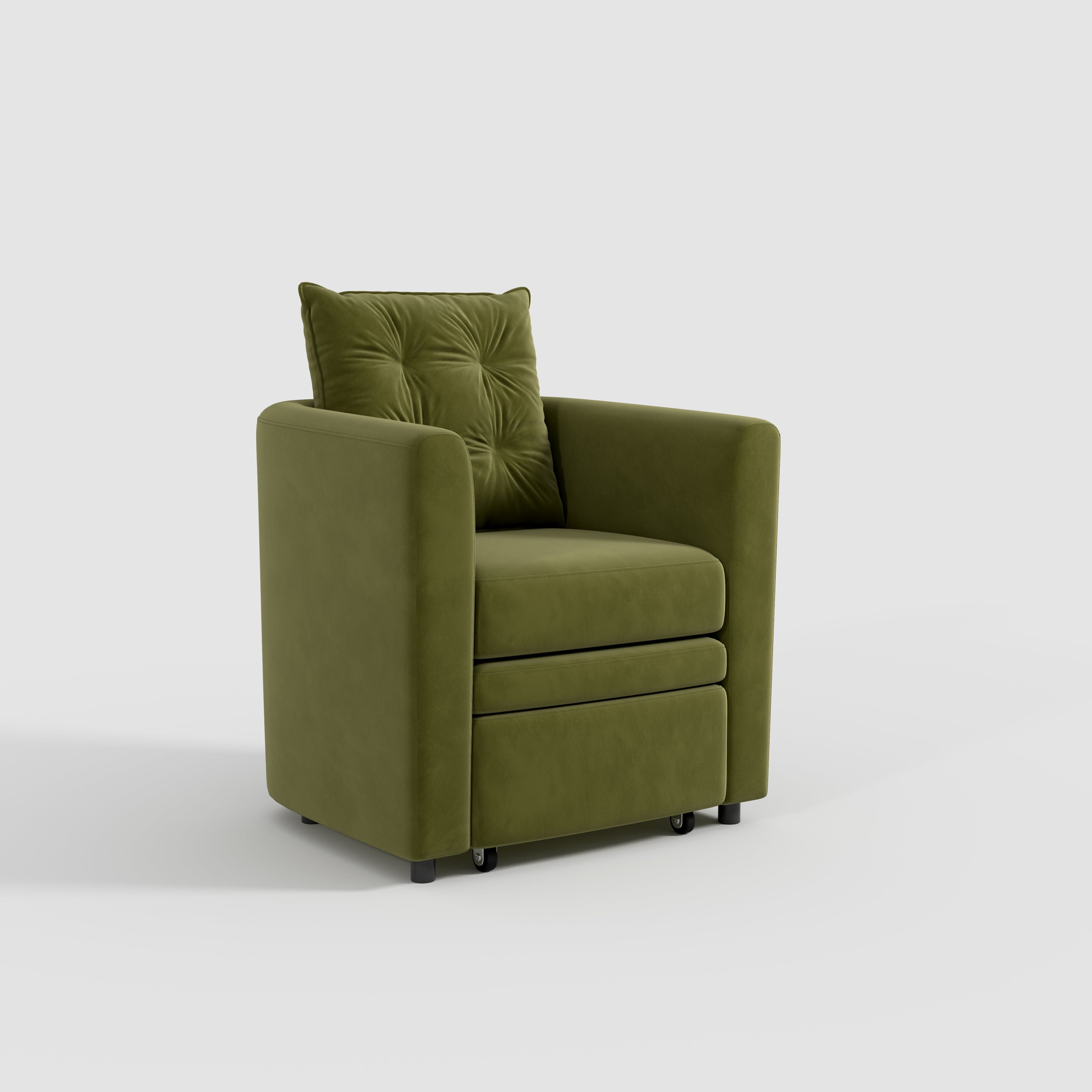 Cottonfy Plush Velvet Snuggler Chair with Hidden Storage Footstool Cottonfy UK 