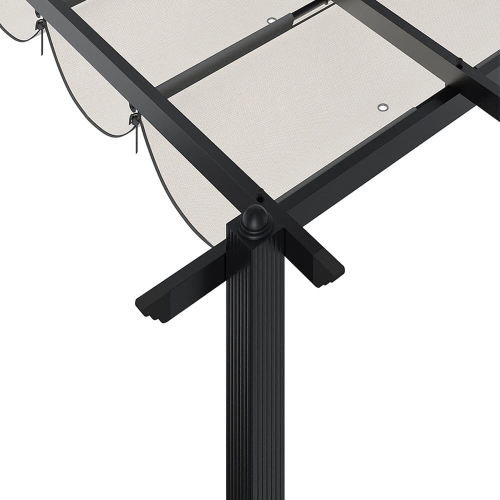 3x3m/3x4m/4x4m All-Aluminum Flat Top Tarp Tent -Off-White/Light Grey Living and Home 
