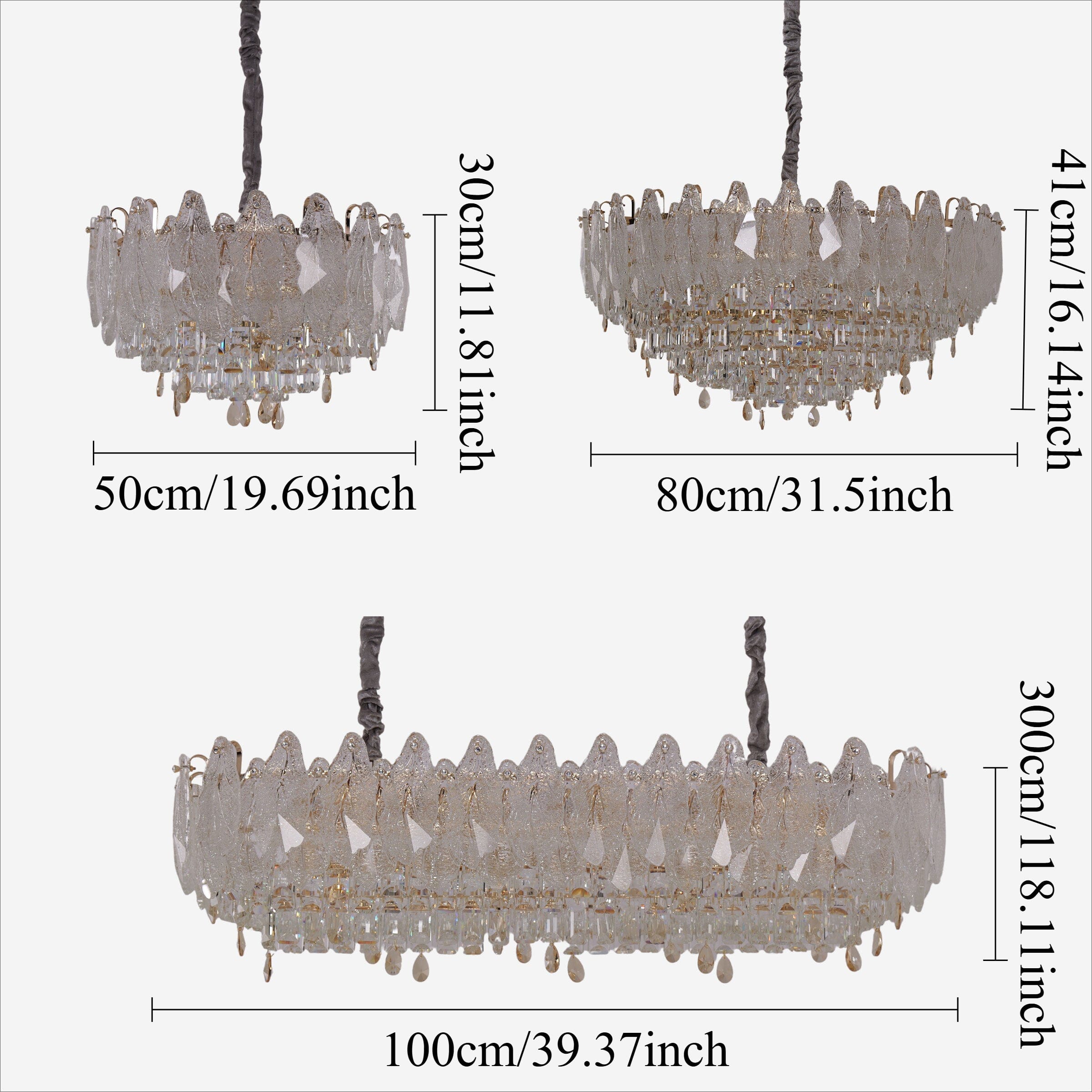 Lightsin Champagne Gold Crystal Leaf Chandelier Lightsin UK 