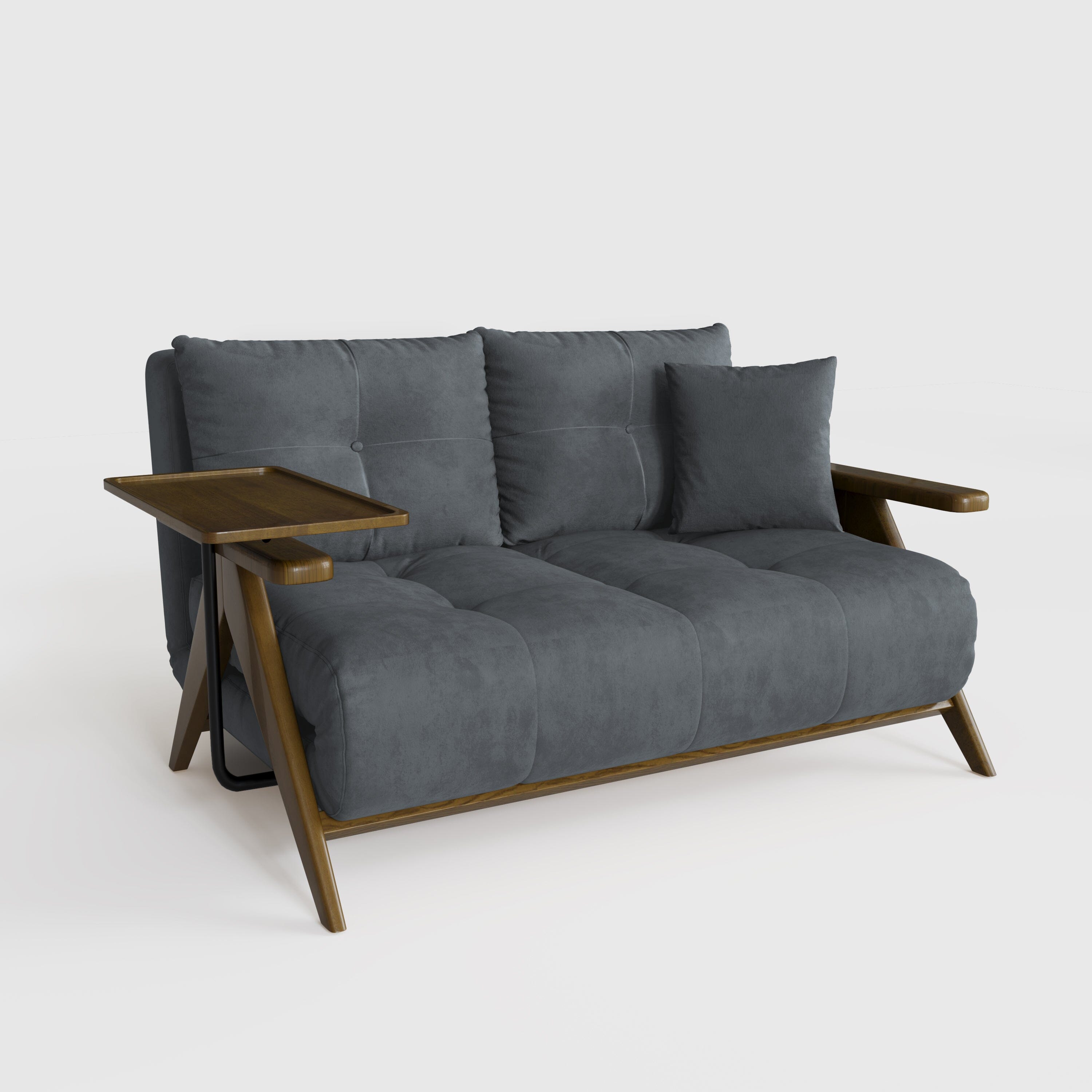 Cottonfy Foldable Matte Fabric Solid Wood 3 Mode Sofa Bed – Living