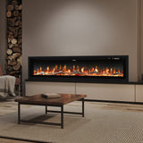 40/50/60 Inch Electric Fireplace 9 Colour LED Flame Effect Heater With Remote Control Freestanding Fireplaces Living and Home 60 Inches 