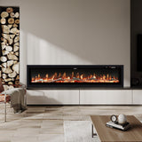 40/50/60 Inch Electric Fireplace 9 Colour LED Flame Effect Heater With Remote Control