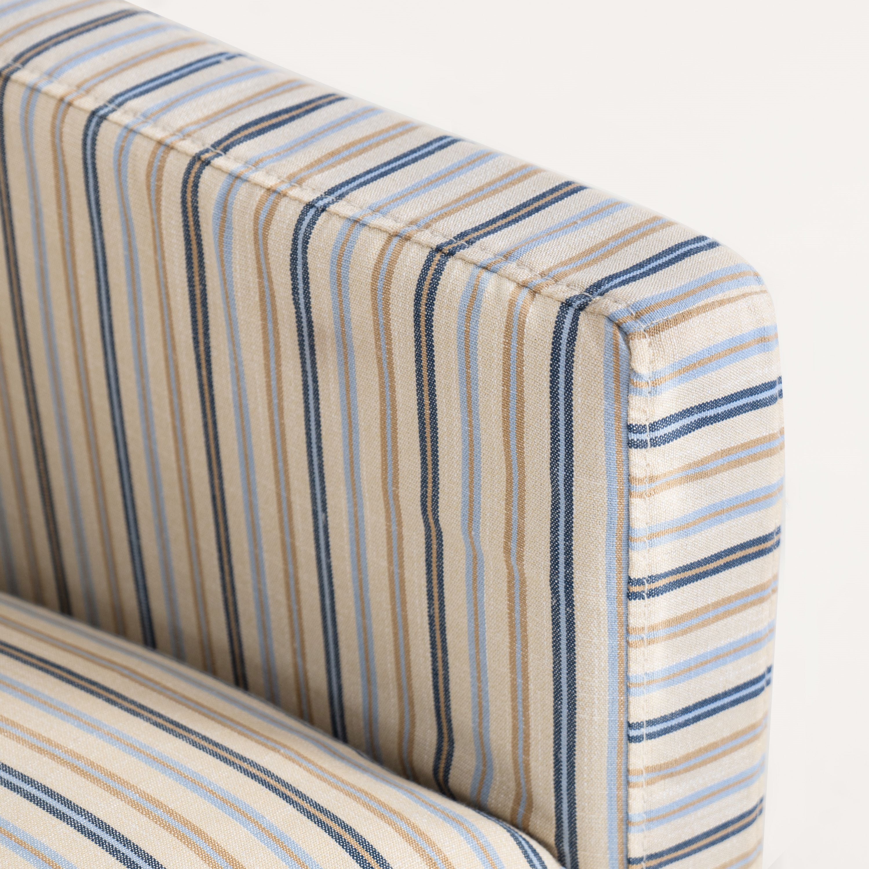 Cottonfy Elegant 3 Seater Striped Sofa with Removable Covers and Skirted Base Living and Home 