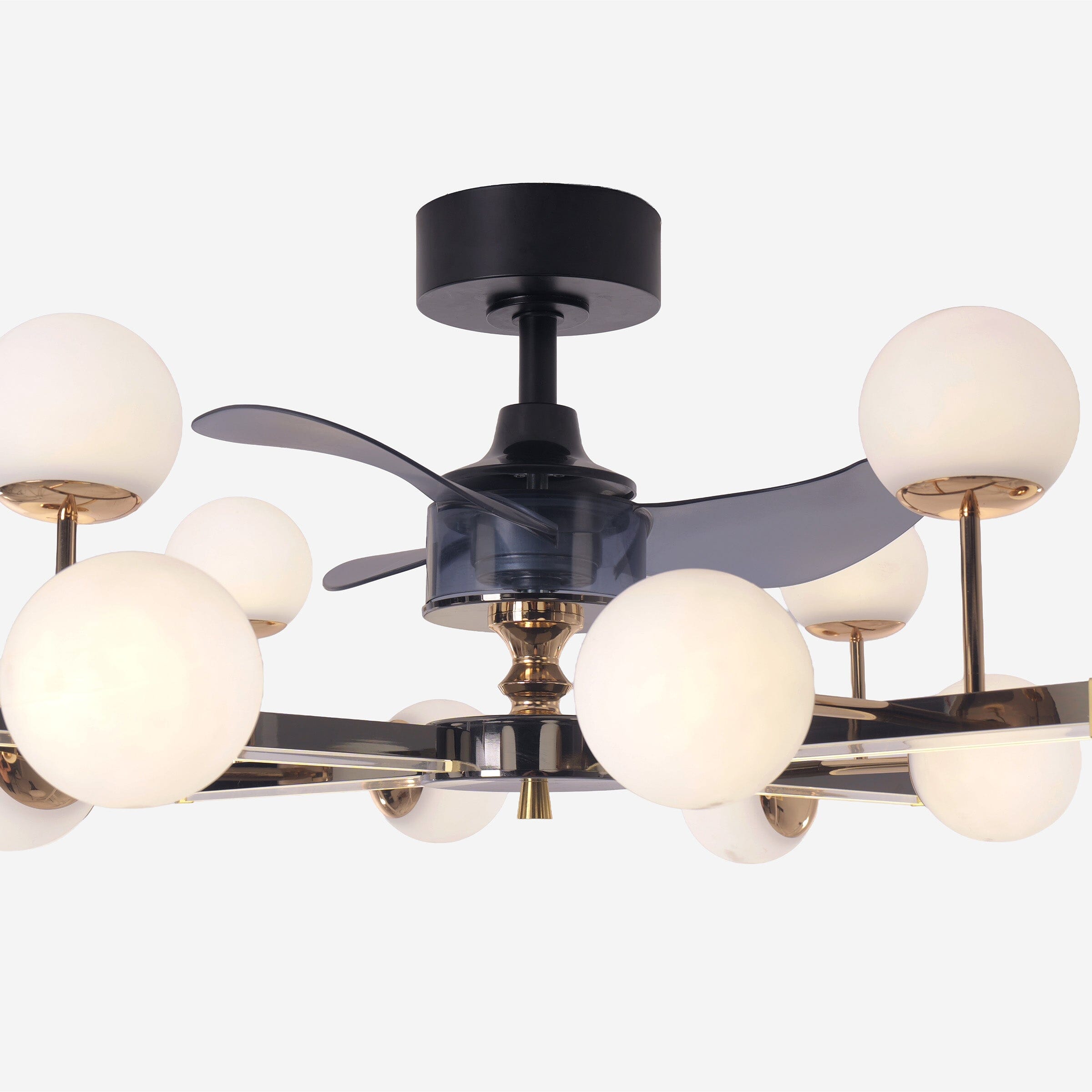 Lightsin Modern Sphere 3-Blade Ceiling Fan with Light Black & Gold Finish Lightsin UK 