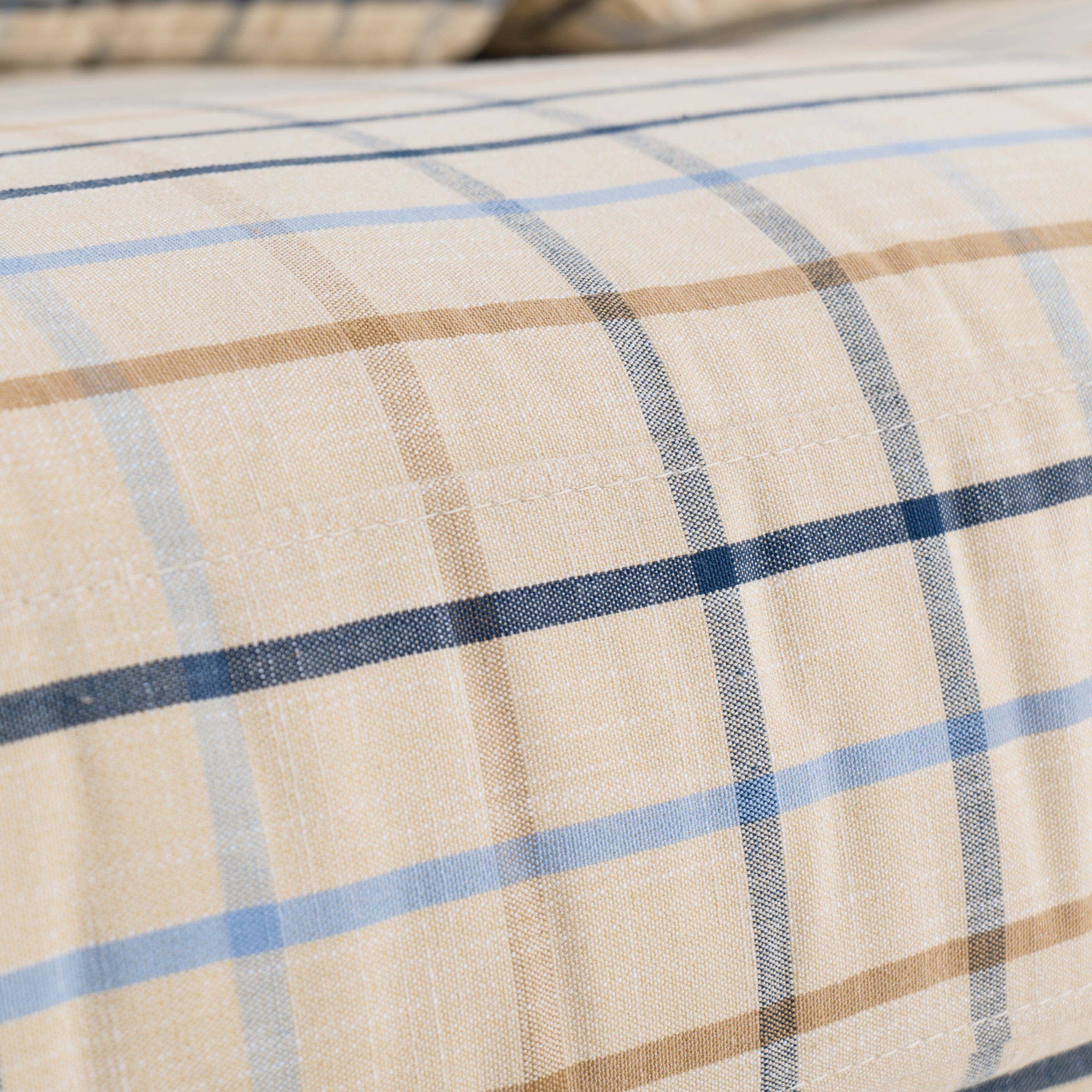 Cottonfy Elegant 3 Seater Striped Sofa with Removable Covers and Skirted Base Living and Home 