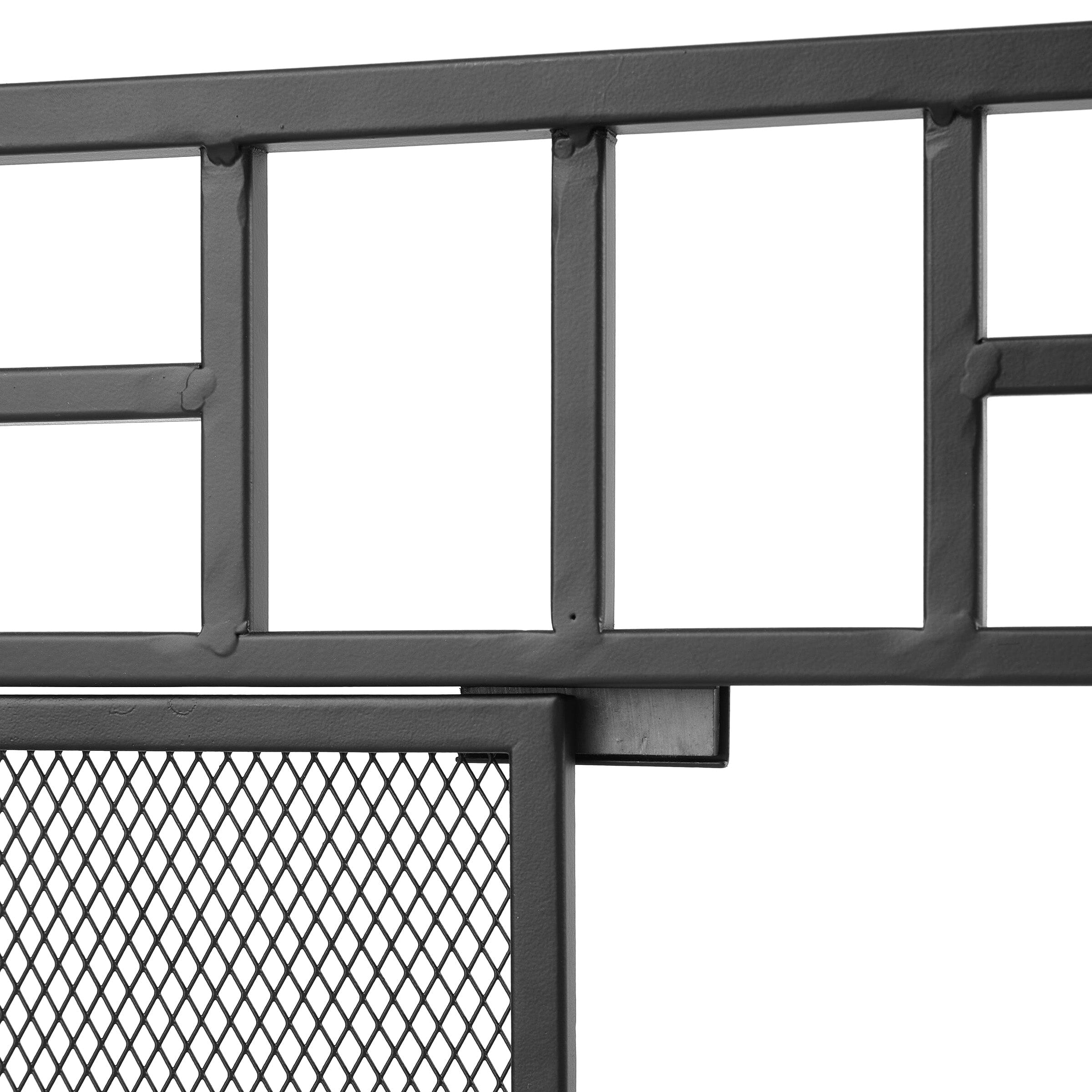 Smallbee Iron Fireplace Screen with 4-Piece Tool Set - Black Powder-Coated 122x1.3x80cm Smallbee UK 
