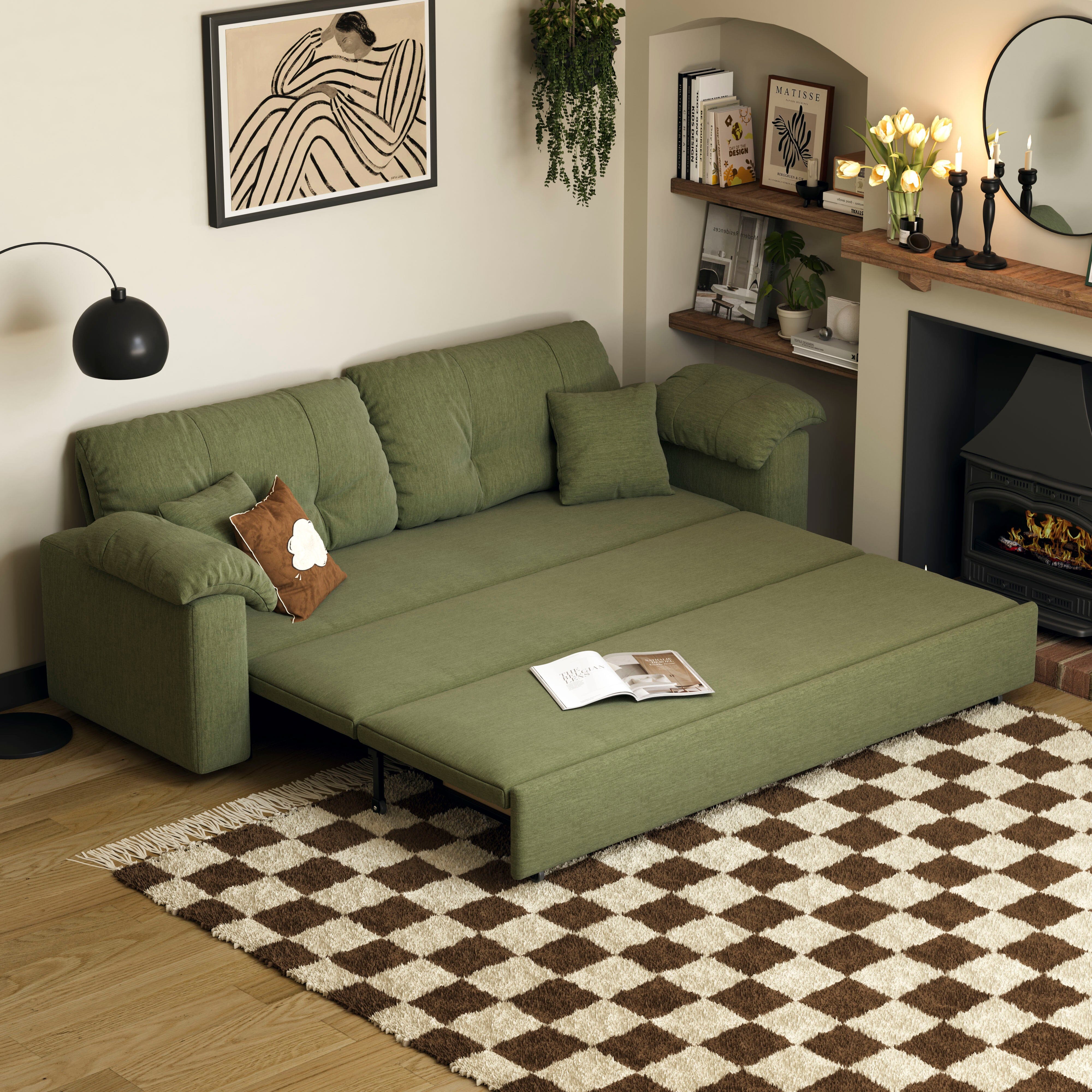 Cottonfy Multifunctional Sleeper Pull Out 2 Seater Sofa Bed with Storage Space Cottonfy UK 