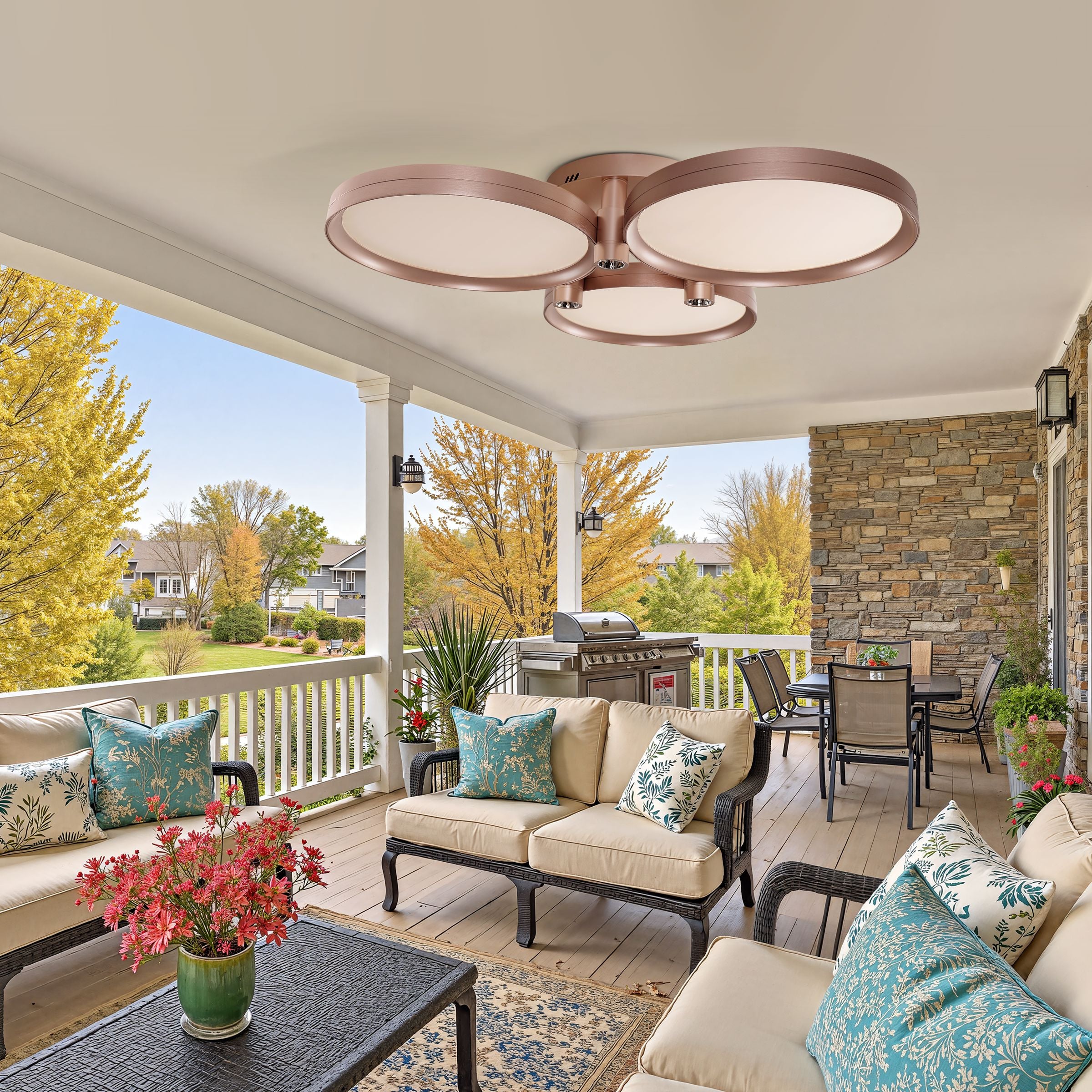 Lightsin Modern Three-Disk Silver/Gold Full Spectrum Ceiling Light Lightsin UK 