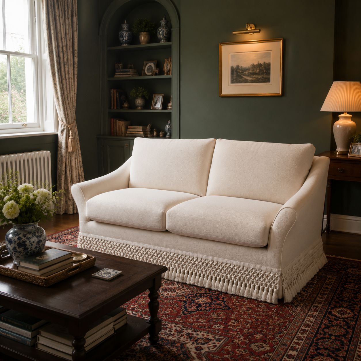 Cottonfy Slipcover Linen Armchair with Fringe Cottonfy UK 