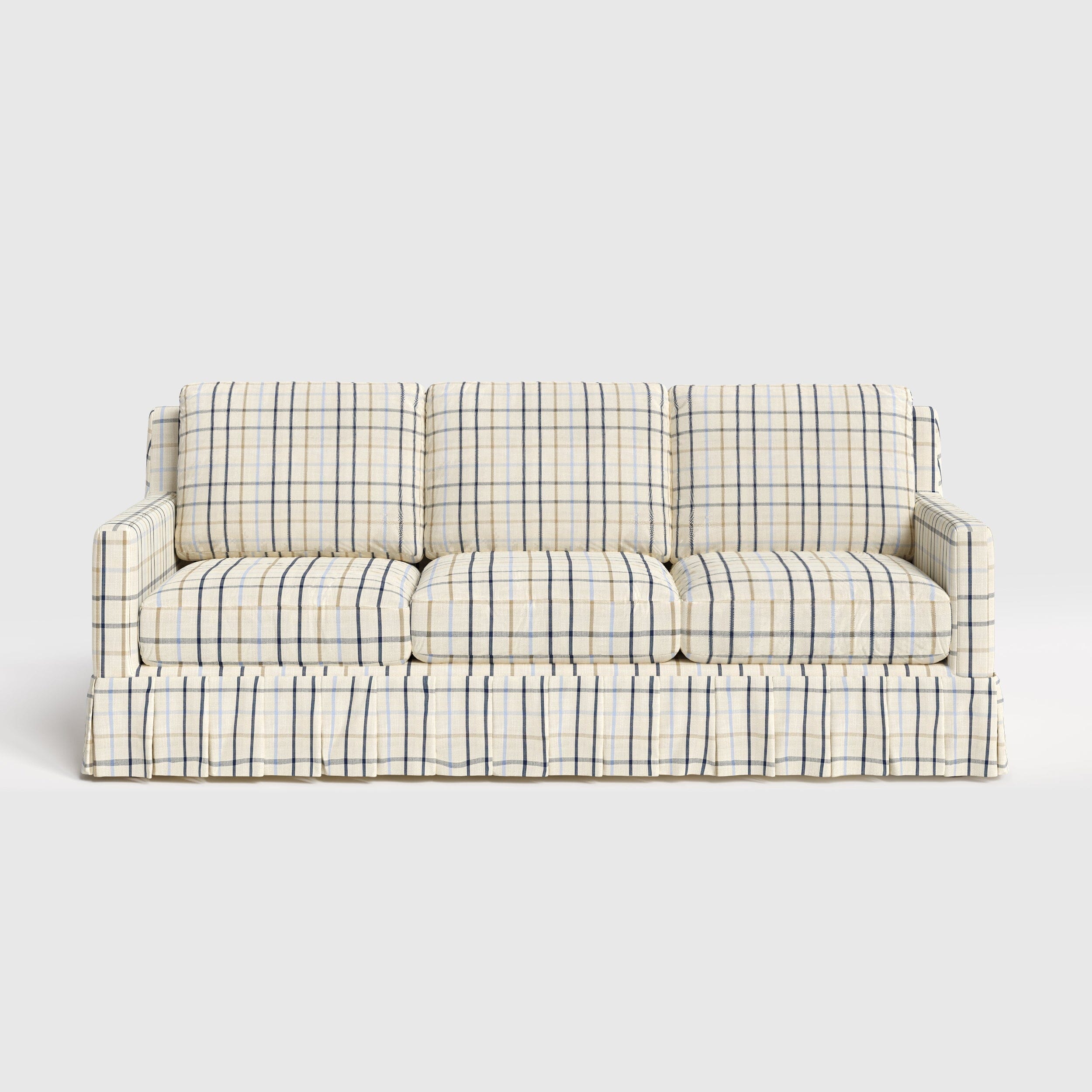 Cottonfy 3 Seater Striped Sofa with Removable Covers and Skirted Design Living and Home 