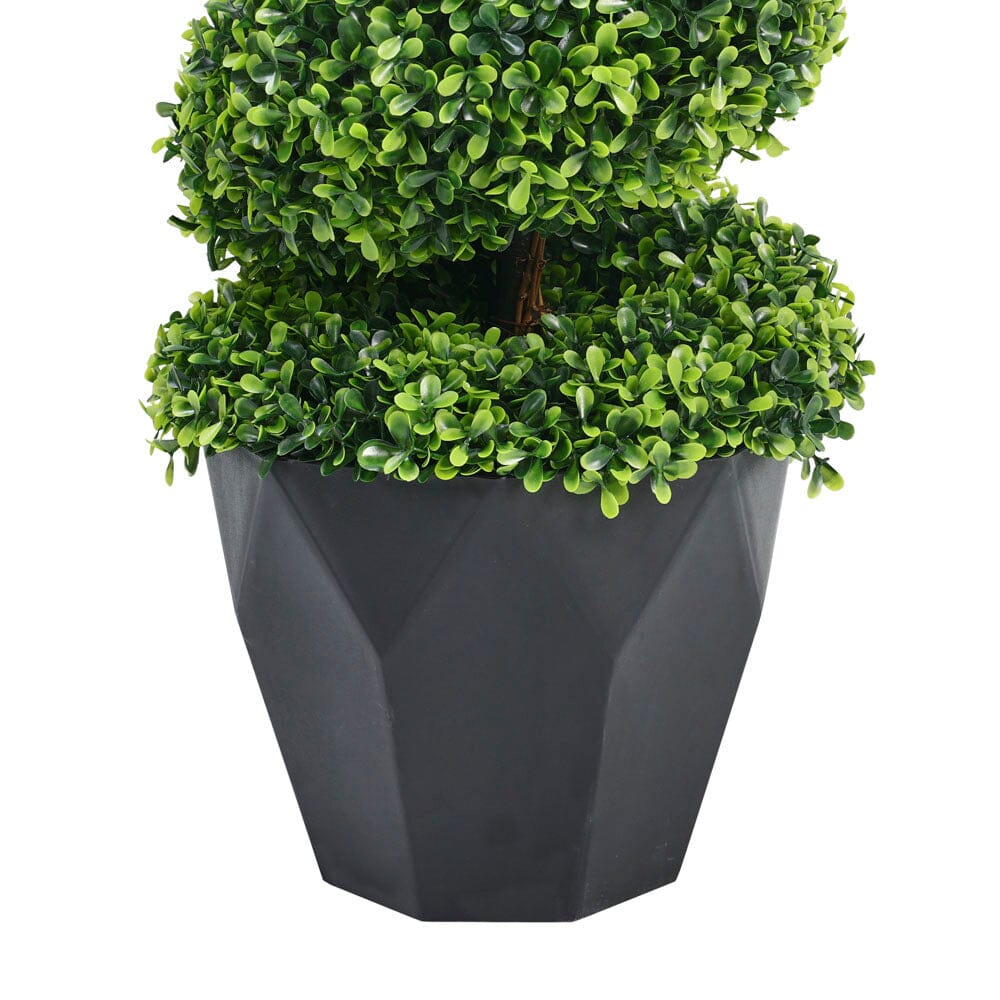 2 Pack Artificial Topiary Spiral Boxwood Tree Fake Plant Artificial Plants Living and Home 