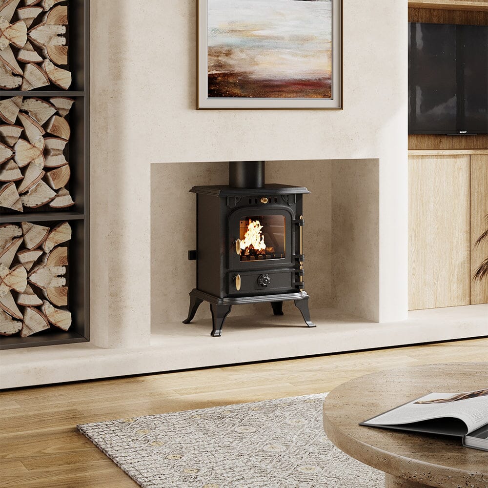 Victorian Cast Iron Fireplace – Vintage Wood Burning Fireplace with Insert & Surround Living and Home B 