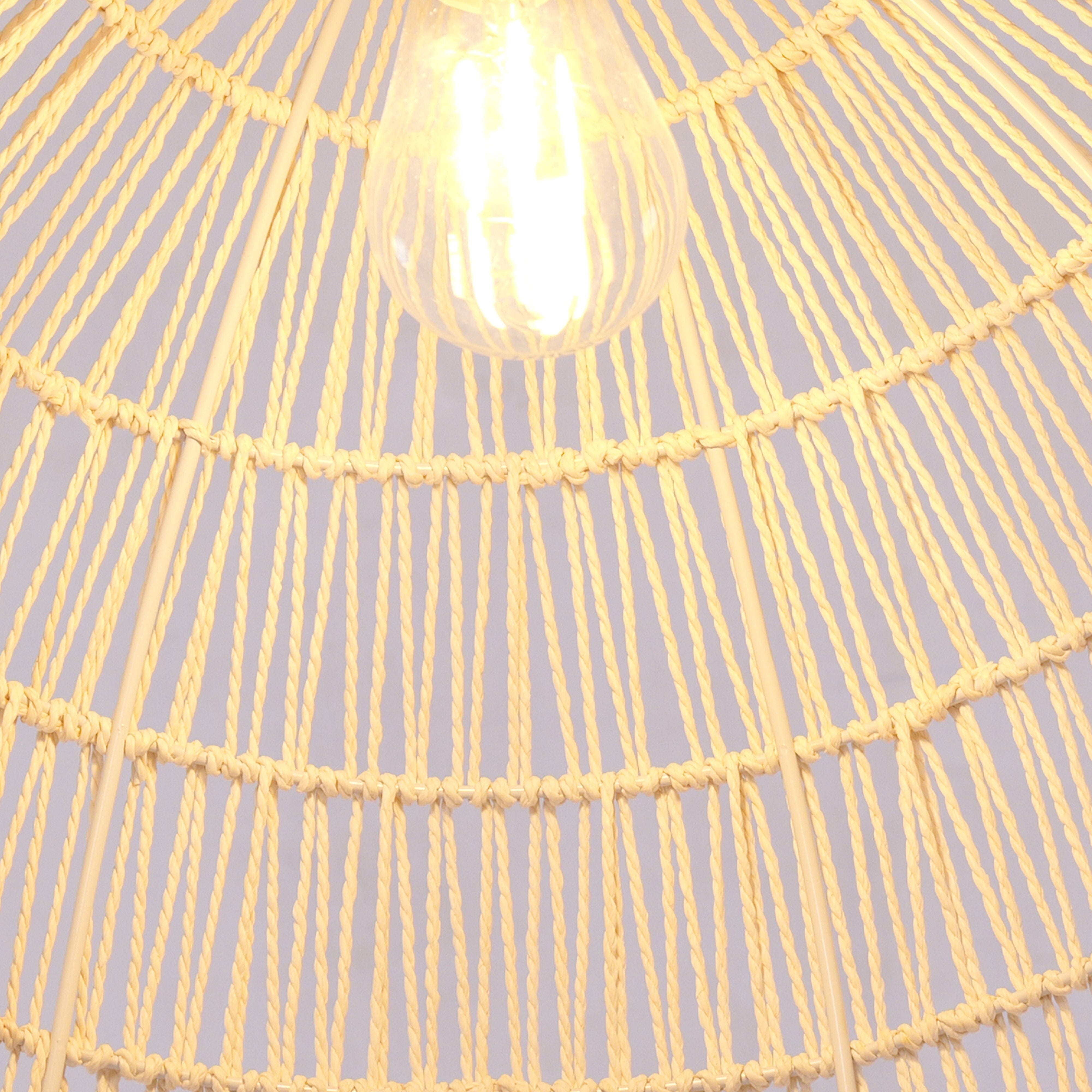 Lightsin Handwoven Paper Rope Dome Pendant Light with Iron Frame Lightsin UK 