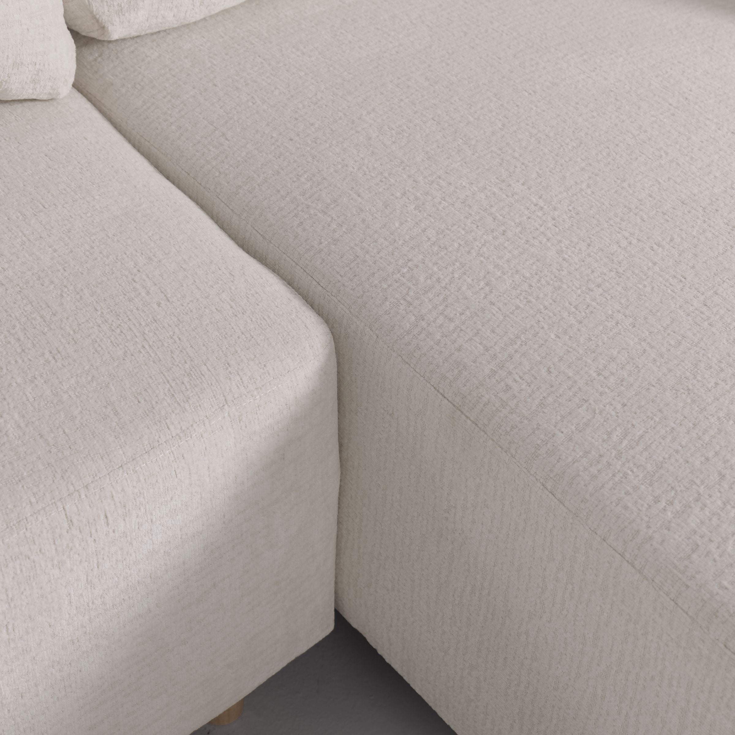 L-Shaped Sofa and Chaise Lounge Set with Wooden Legs 2 Seater Sofas Living and Home 