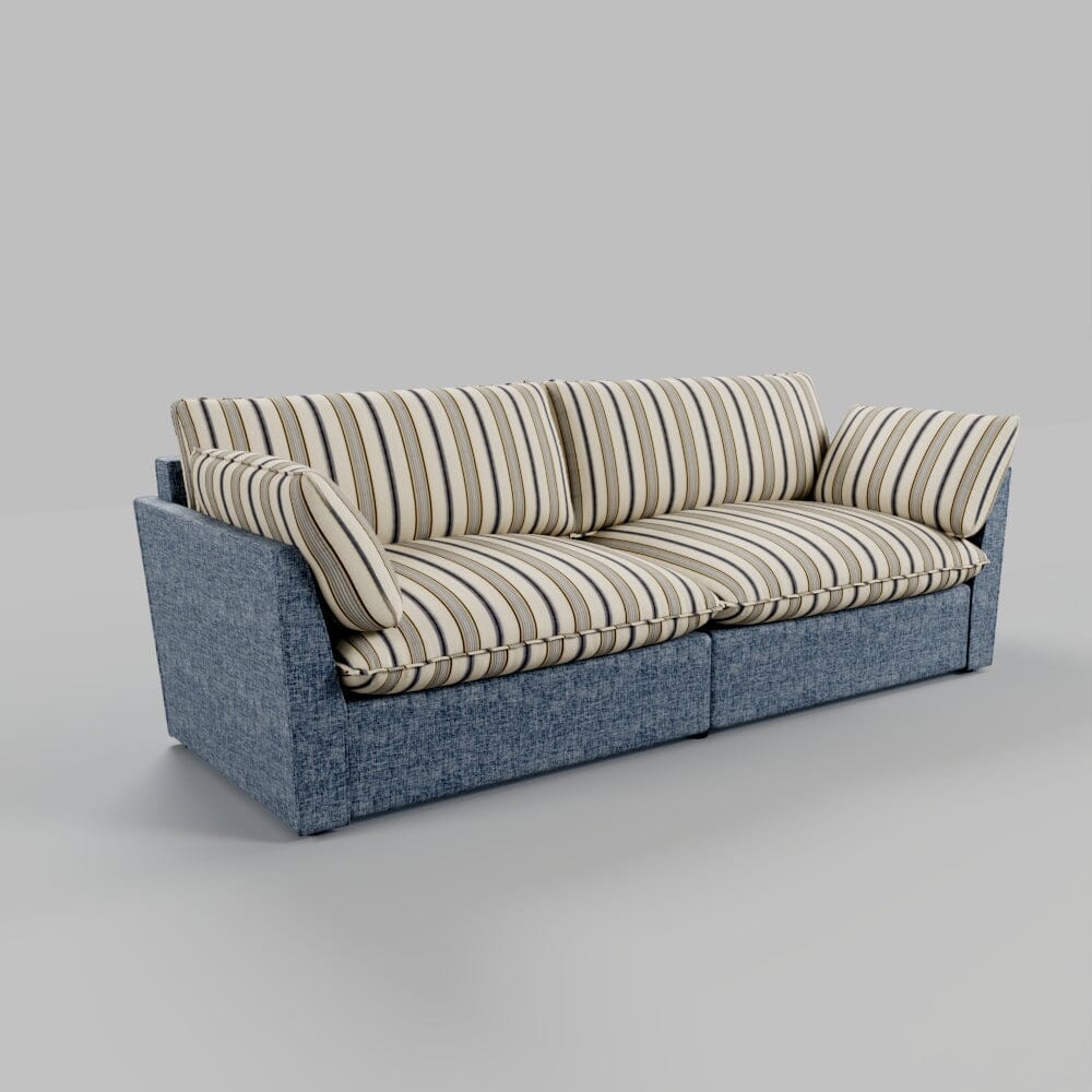 Cottonfy British Retro Check & Striped Sofa with Removable Covers Living and Home 
