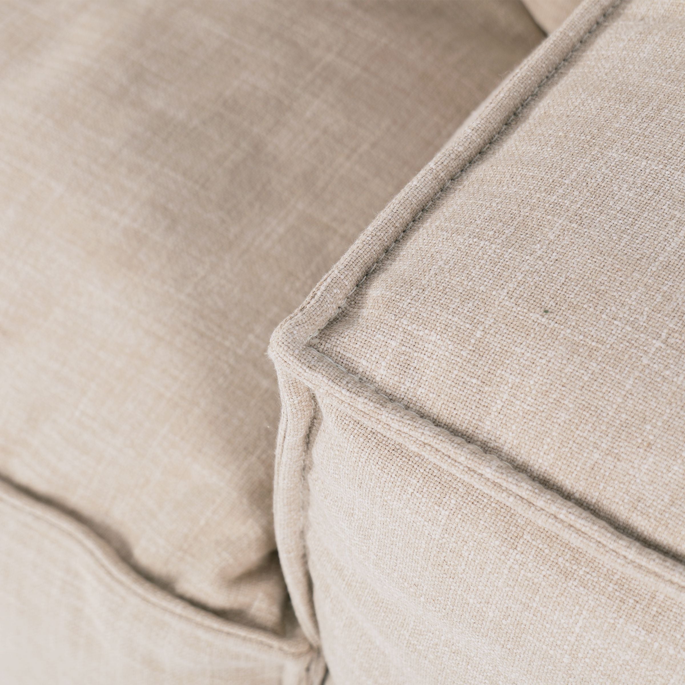 Cottonfy Elegant Linen Tofu Block Fabric Down Sofa 2 Seater Sofas Cottonfy UK 