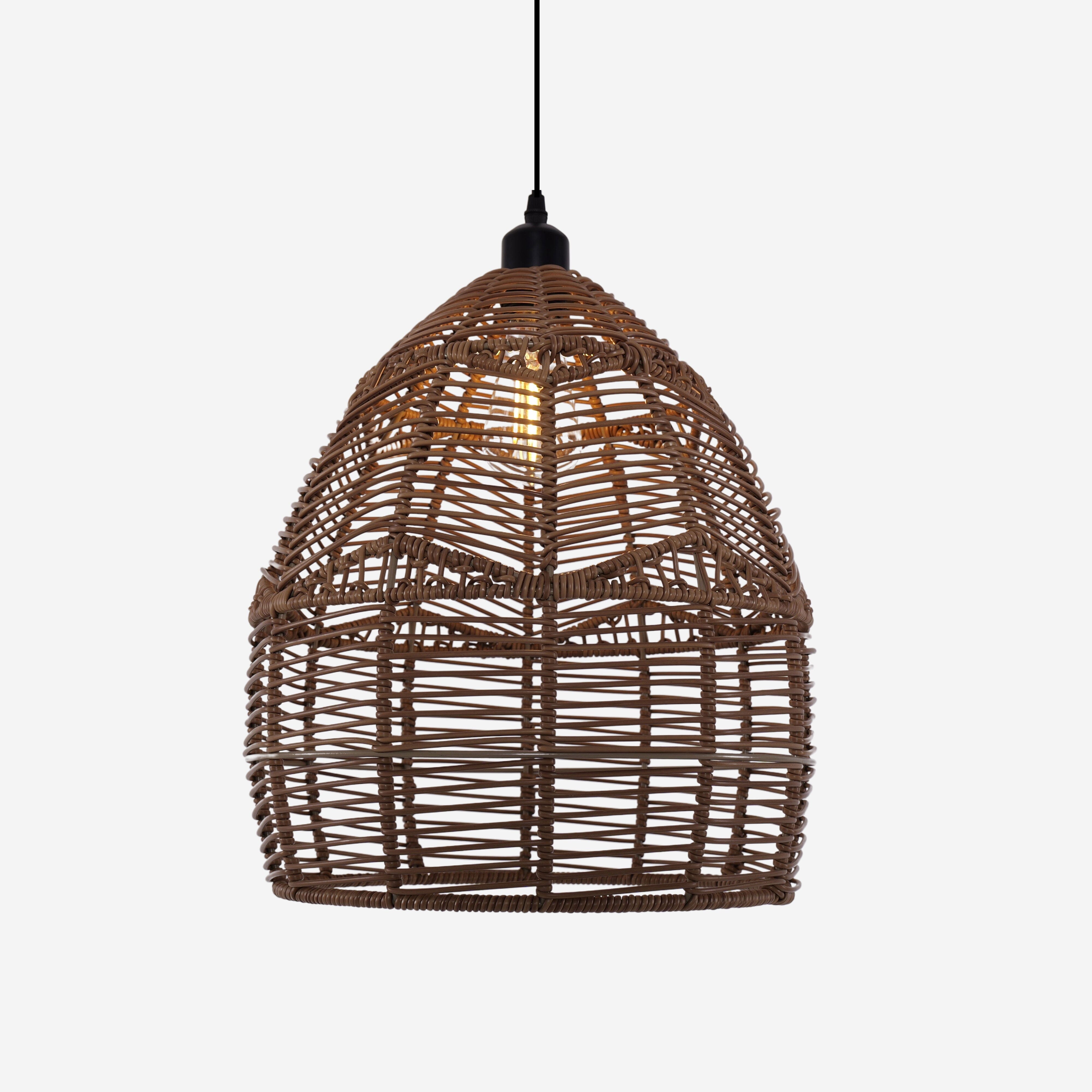 Lightsin Bohemian Woven Rattan Pendant Light Wicker Ceiling Fixture Lightsin UK 