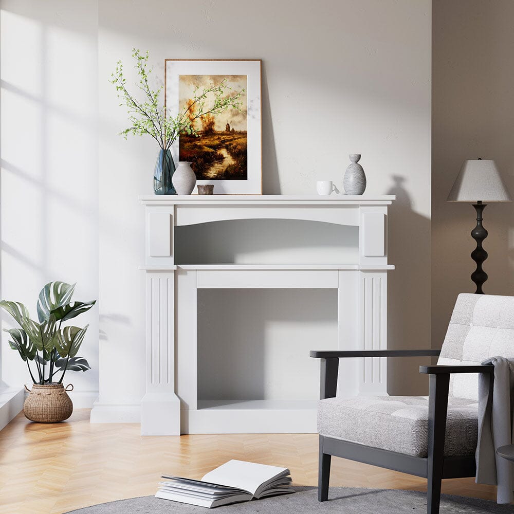 Wood Grain Fireplace Cabinet with 18inch Electric Fire | Touchscreen-enabled & remote-controlled Living and Home 
