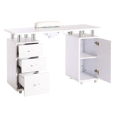 120cm Wide White Professional Manicure Station Nail Table on Wheels with Dust Collector Dressing Tables Living and Home 