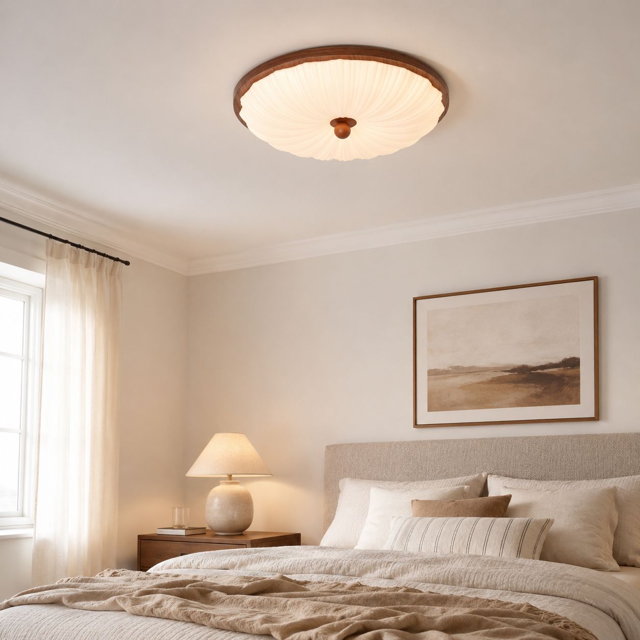Walnut Pattern Acrylic Ceiling Light | Colour-Changing Flush Mount Ceiling Light Lightsin UK Pre-Order 