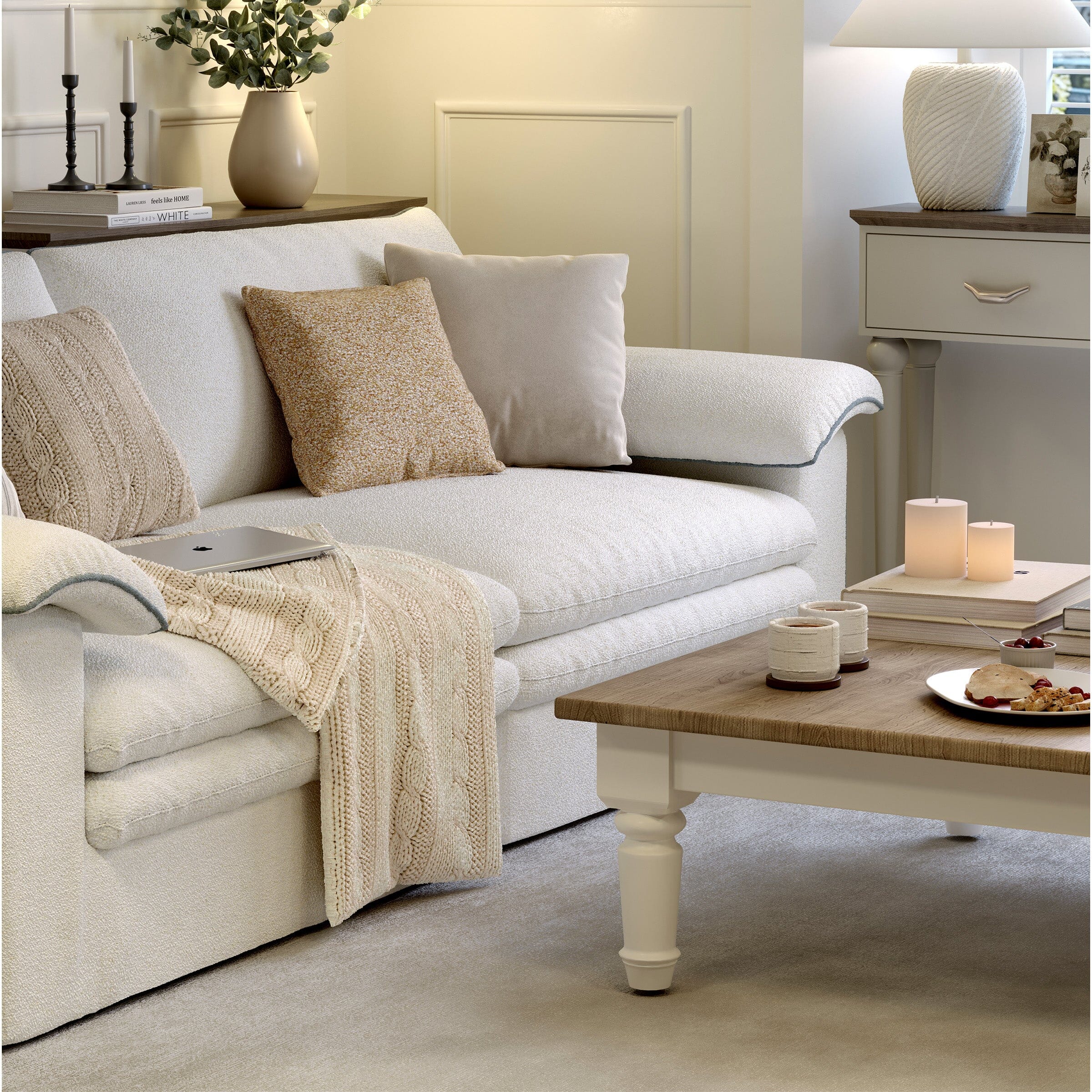 Cottonfy Stylish Lambswool Sofa with Detachable Design Living and Home 