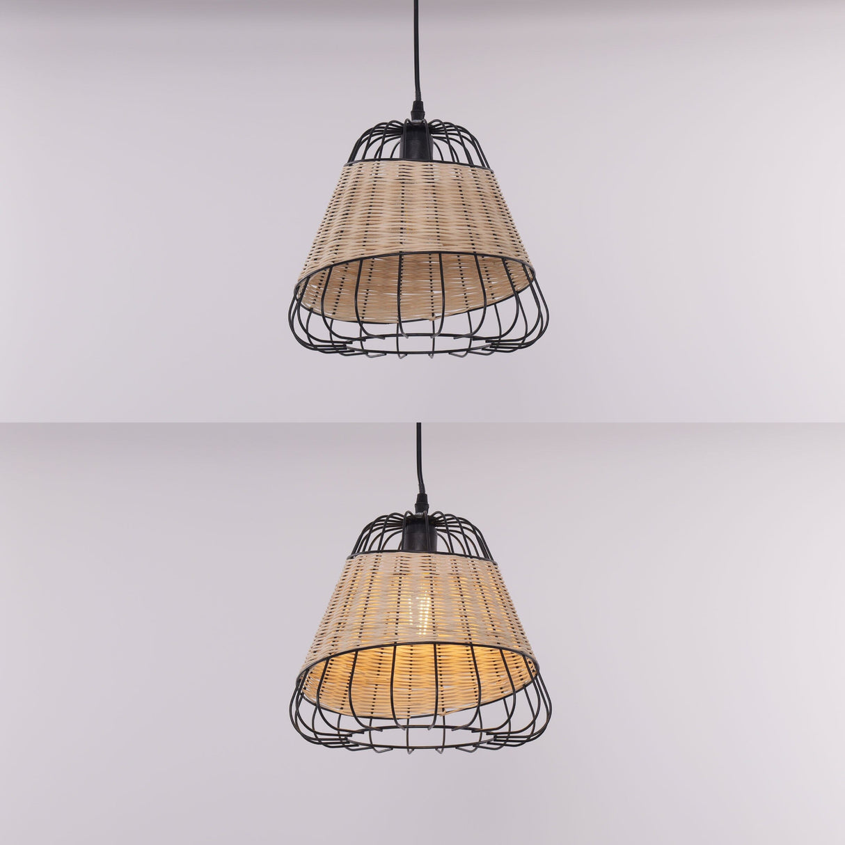 Lightsin Bell-Shaped Rattan Pendant Light for Timeless Rustic Elegance Lightsin UK 