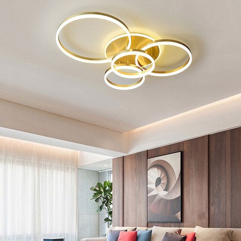 2/3.5 ft Circles Ceiling Light with LED Dimmable/Non-Dimmable Ceiling Lights Living and Home 5 Rings Non-Dimmable 