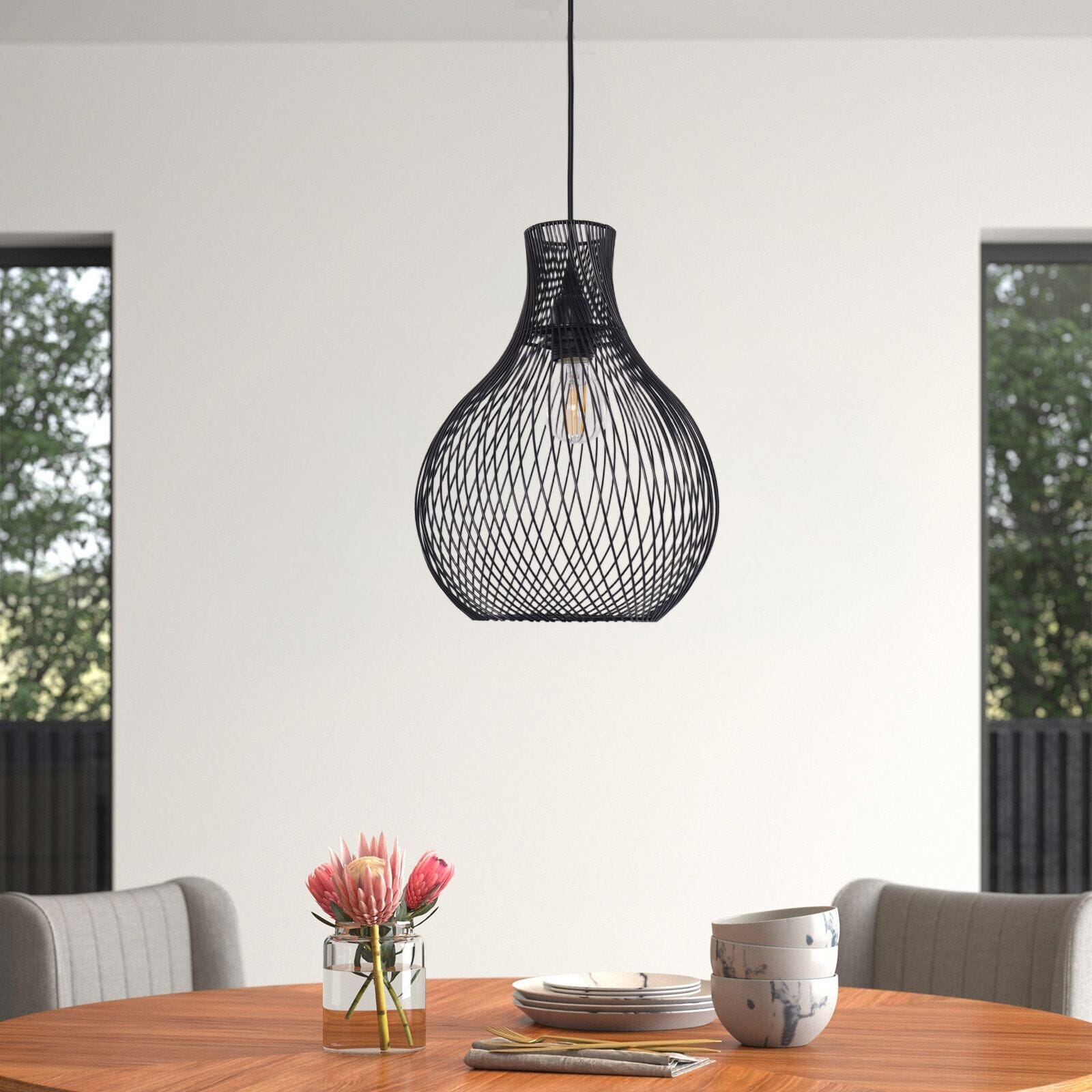 ‍Lightsin Minimalist Black Wire Cage Pendant Light for Home Decor (100% off) Lightsin UK 