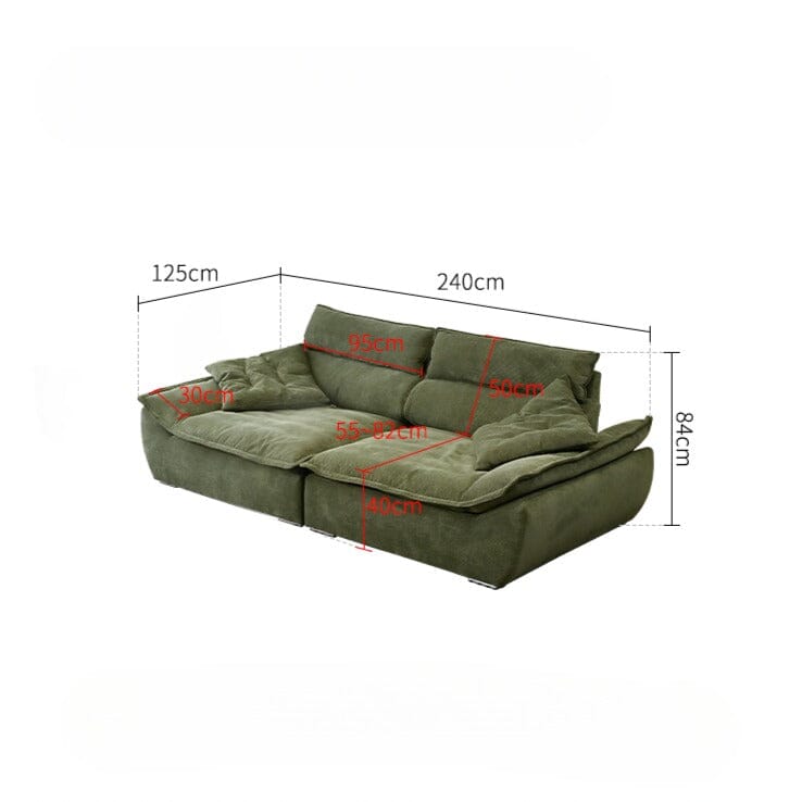 Cottonfy Adjustable Backrest Sailboat Corduroy Sofa Green Cottonfy UK 