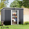 8.5X4ft/ 8.5X6ft Metal Garden Bike Sheds Storage Shed with Lockable Sliding Doors Garden Sheds Living and Home 8.5X4ft 