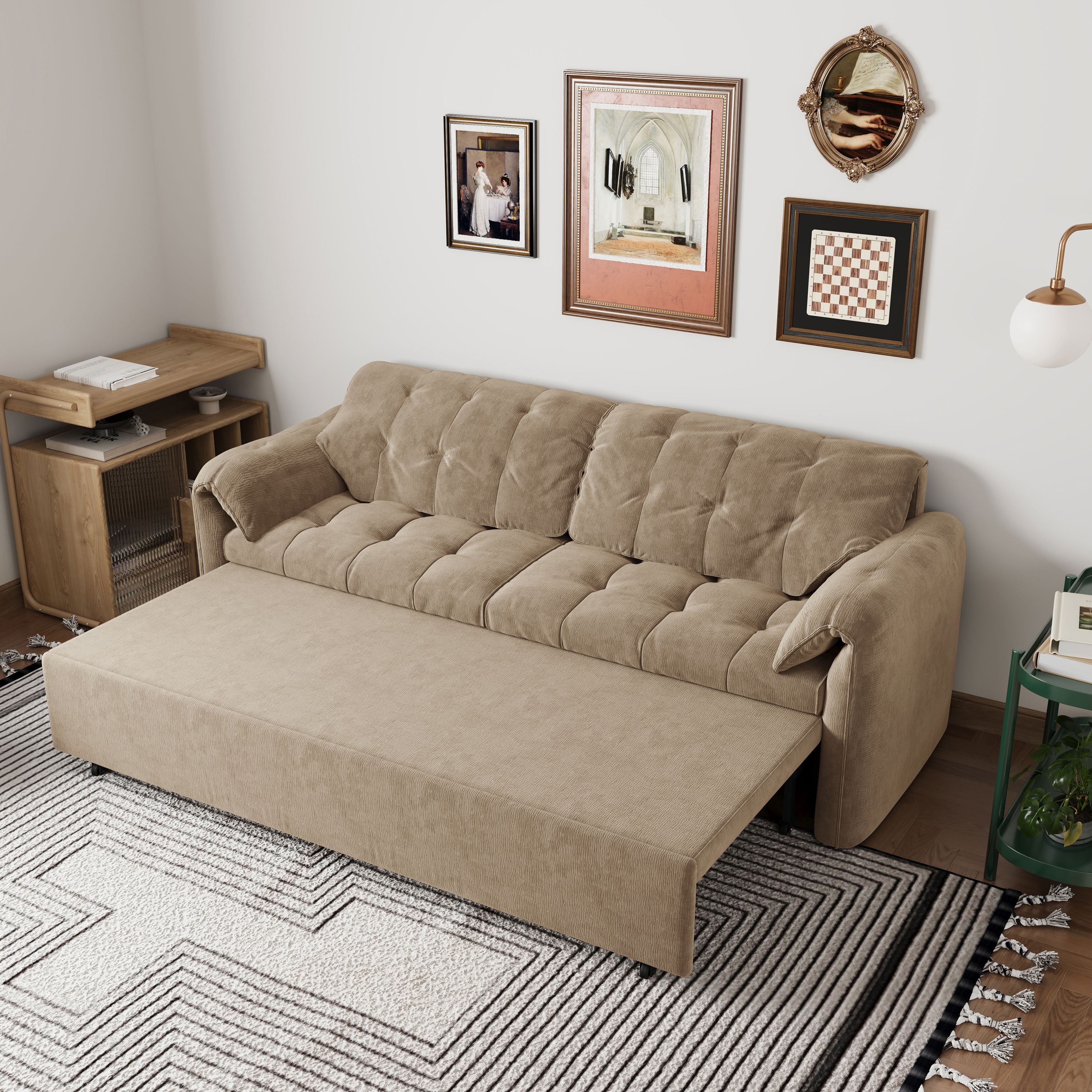 Cottonfy Upgraded Cloud Chenille Skin Friendly Sofa Bed with Storage Living and Home 