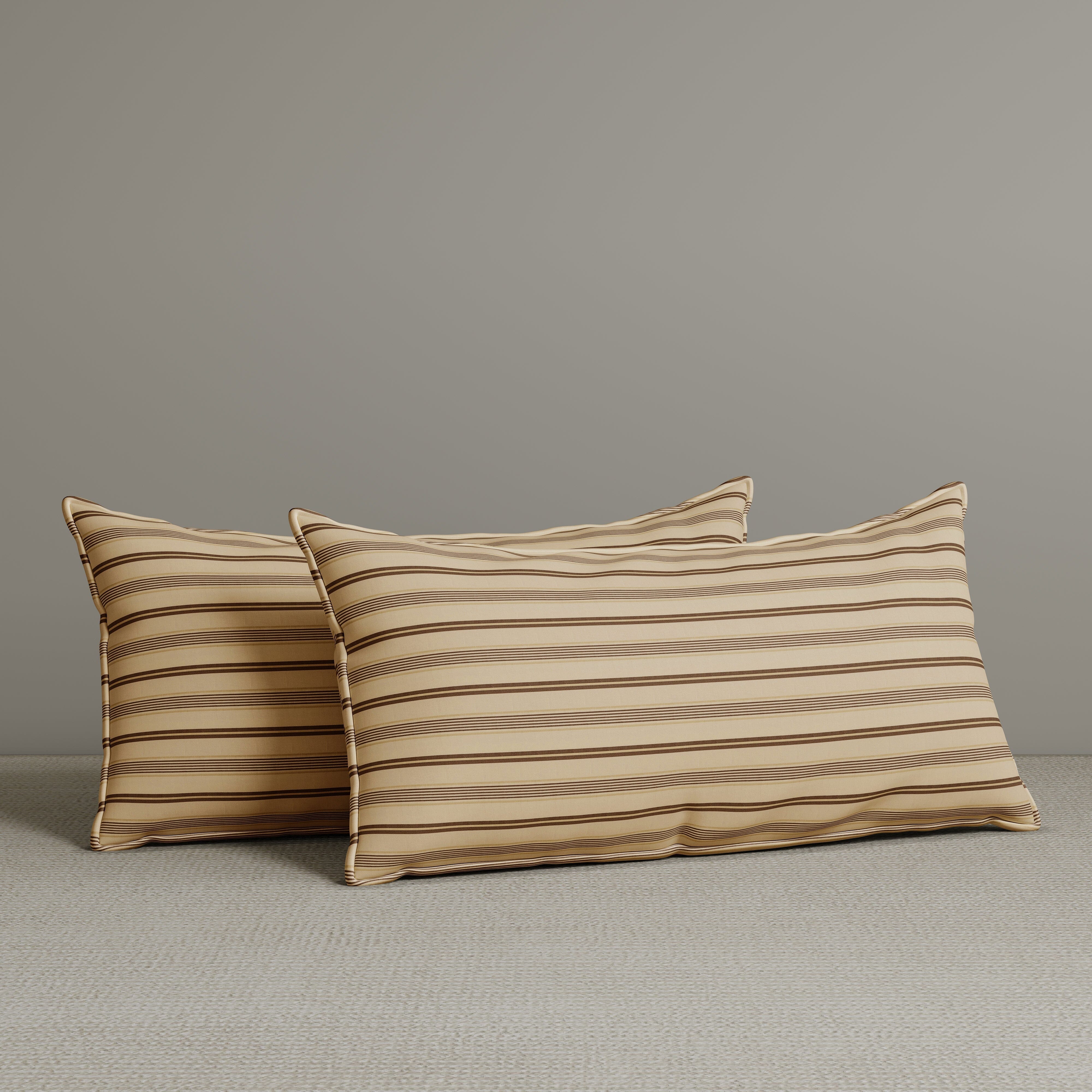 ‍Exclusive Waist Cushion in Cocoa Striped Cotton Linen, 56*27*12 CM (100% off) Cottonfy UK 
