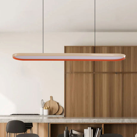 Lightsin Ivory and Orange Modern LED Pendant Light with Sleek Oval Design Lightsin UK In Stock 