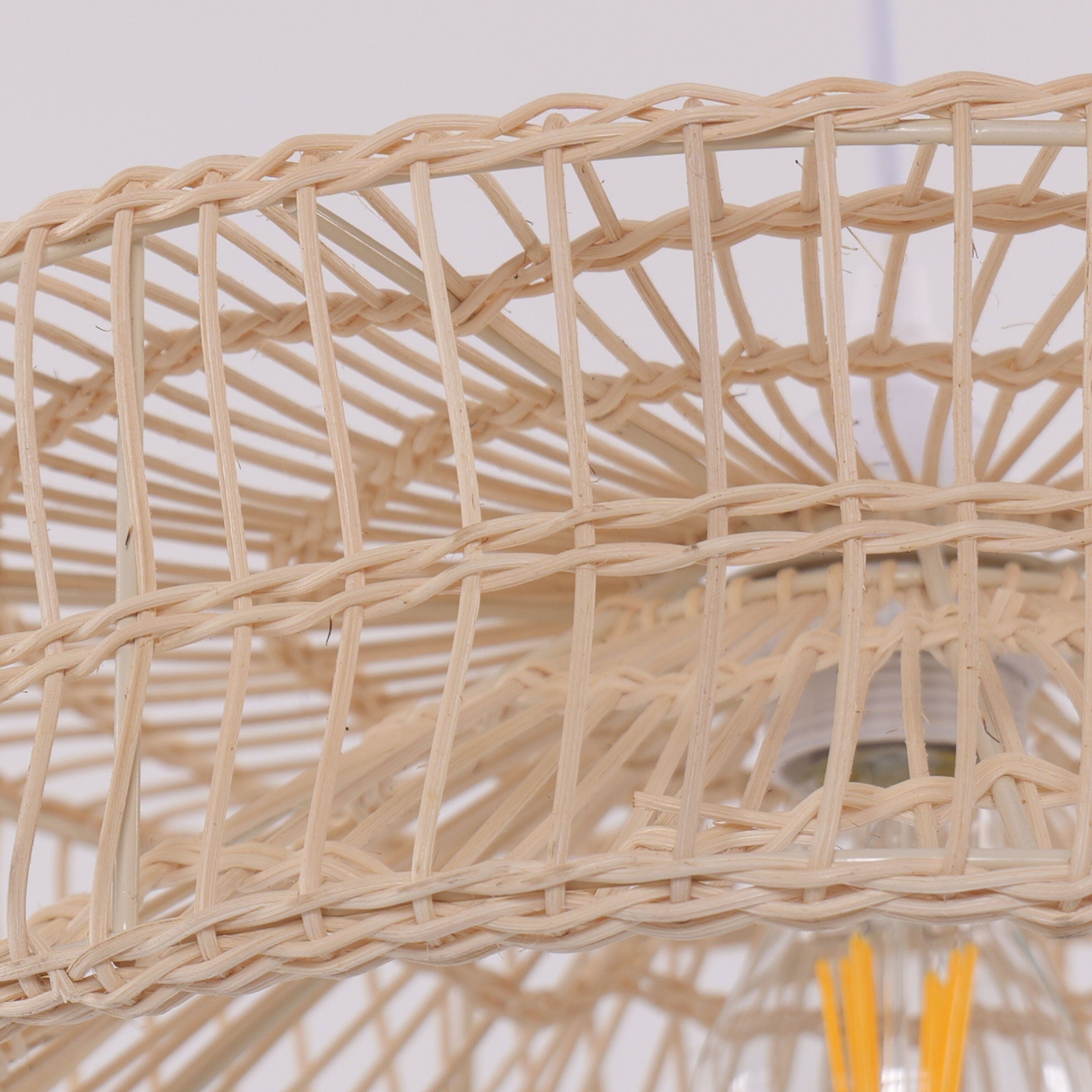 Lightsin Shallow Rattan Pendant Light for Kitchen Island Dining Area or Reading Corner Lightsin UK 