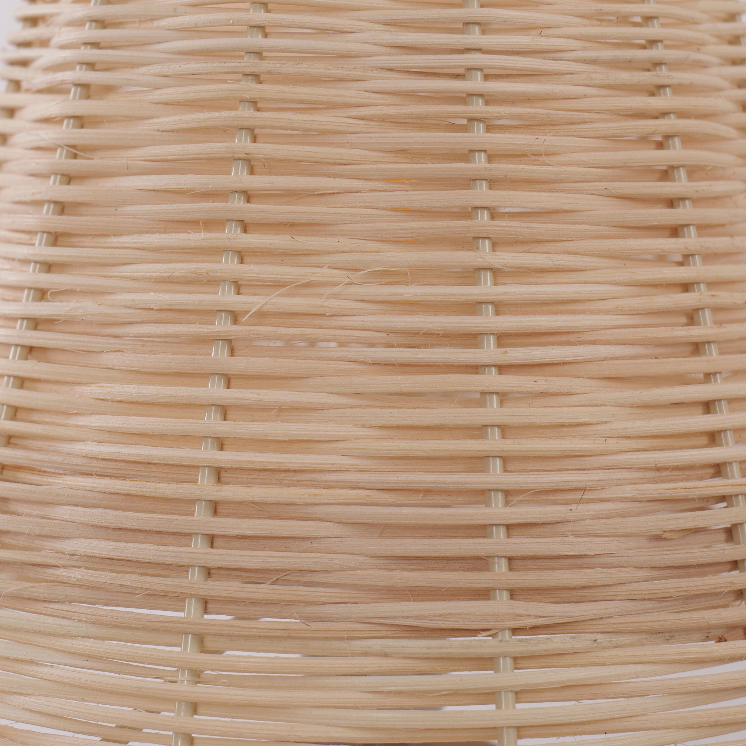 Lightsin Natural Rattan Table Lamp with Pink Wood Base for Bedroom and Living Room Lightsin UK 