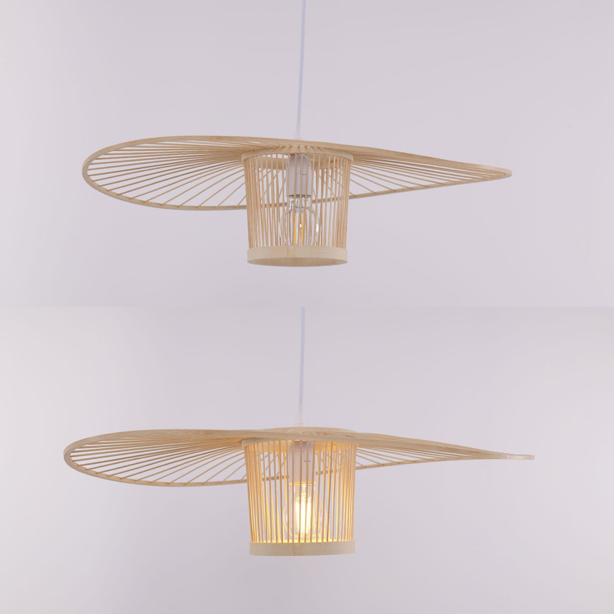 Lightsin Fan-Shape Bamboo Pendant Light for Organic Elegance and Warmth Lightsin UK 