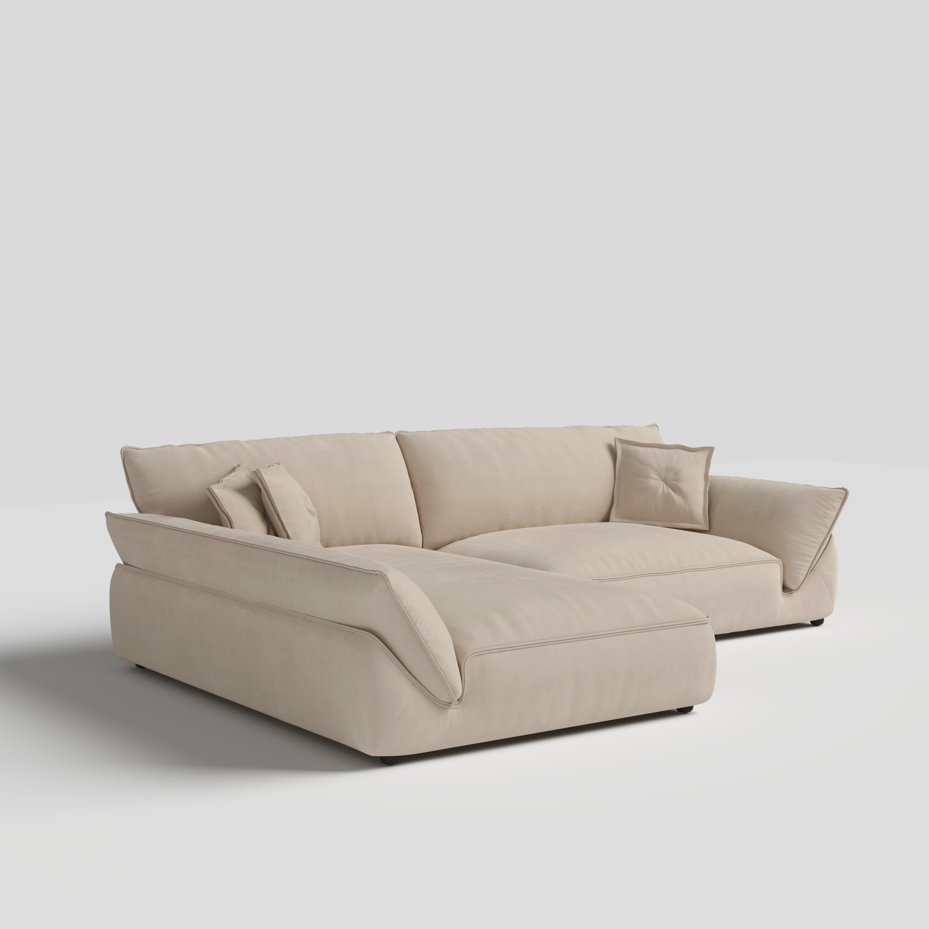 Cottonfy Cat-Scratch Resistant Fabric Elephant Ears Style Corner Sofa Cottonfy UK Corner-1 Khaki 