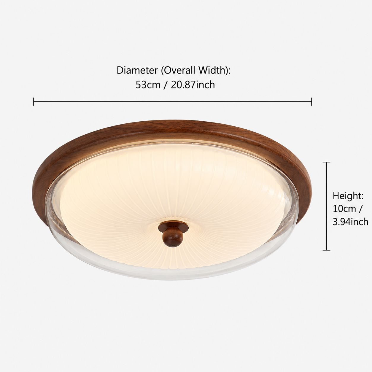 Walnut Acrylic Shade Ceiling Light | Colour-Changing Flush Mount Ceiling Light Lightsin UK 