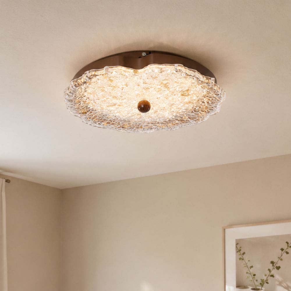 Walnut Ripple Acrylic Ceiling Light | Colour-Changing Flush Mount Ceiling Light Lightsin UK In Stock 