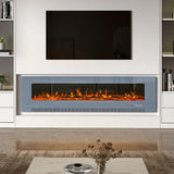 72 inch Wall Mounted Electric Fireplaces With Remote Control 9 Flame Colours Heater Wall Mounted Fireplaces Living and Home Grey 