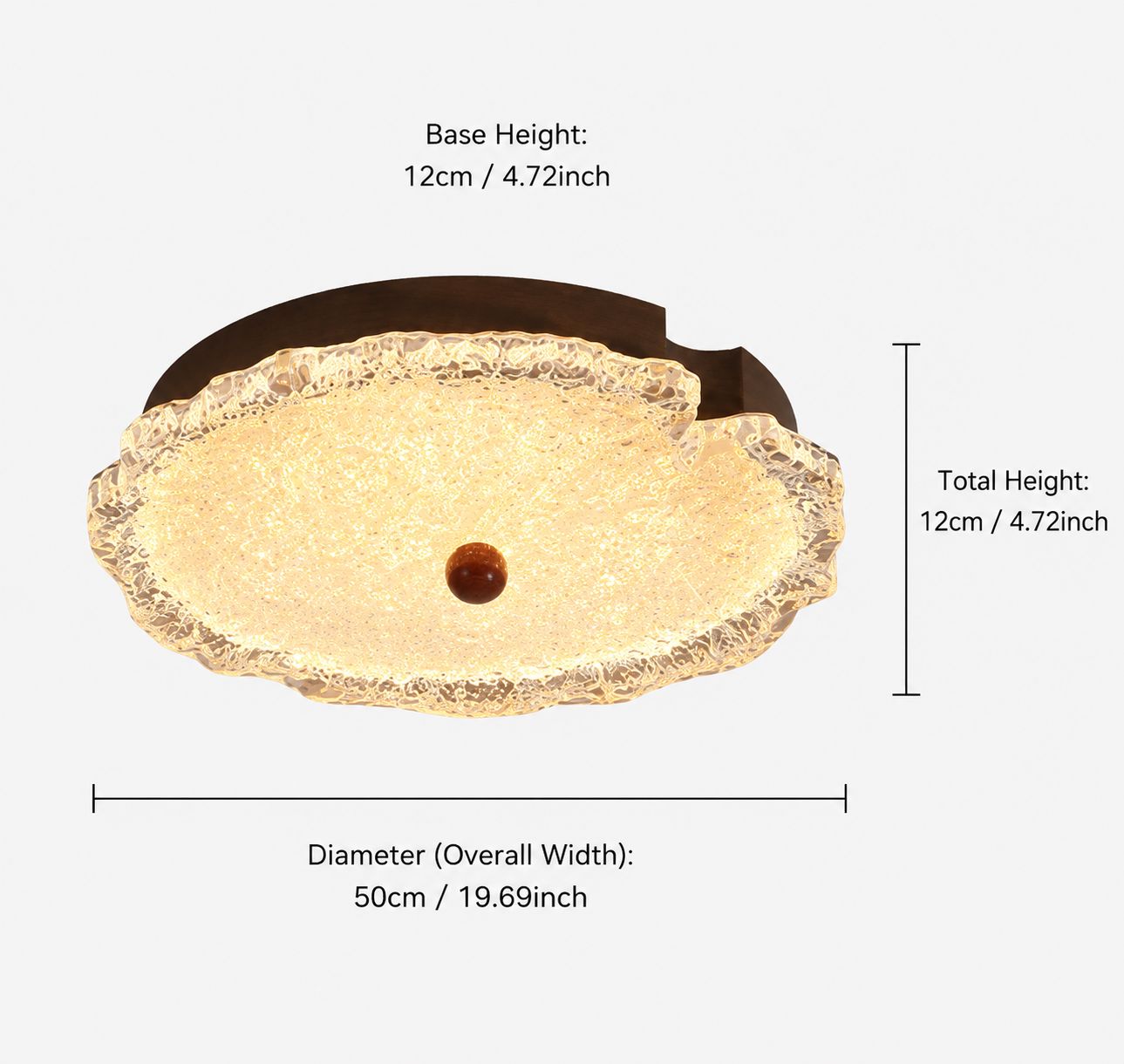 Walnut Ripple Acrylic Ceiling Light | Colour-Changing Flush Mount Ceiling Light Lightsin UK 
