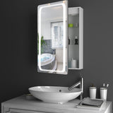 27inch X 20inch LED Illuminated Mirror Cabinet with Sensor Switch Bathroom Mirror Cabinets Living and Home Aluminum Back (Touch) 