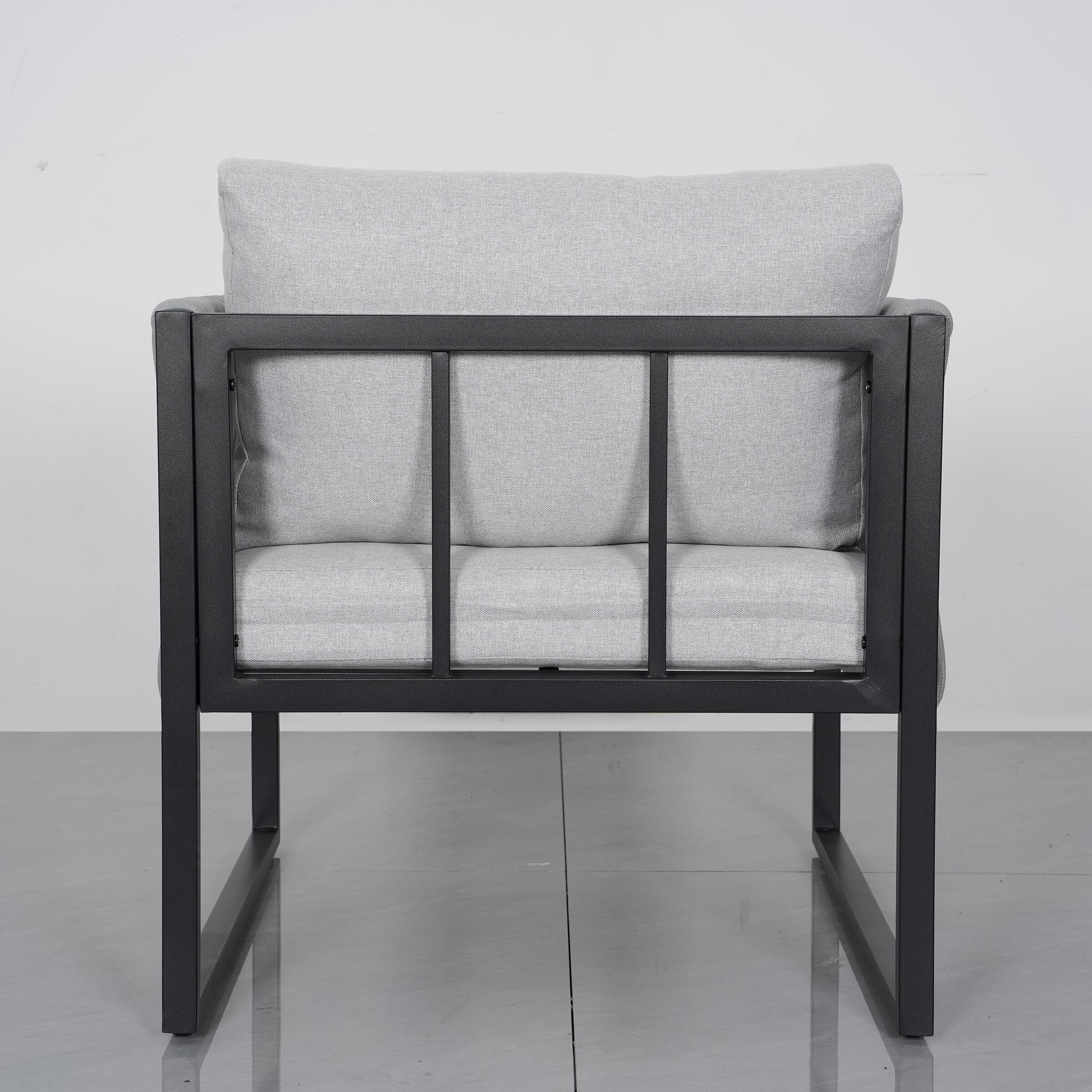4 Piece Aluminium Outdoor Sofa Set with Glass Table Garden Furniture Living and Home 