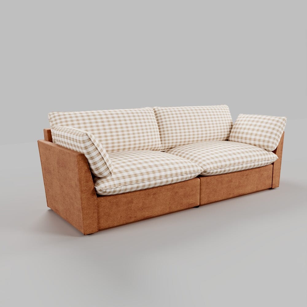 Cottonfy British Retro Check & Striped Sofa with Removable Covers Living and Home 