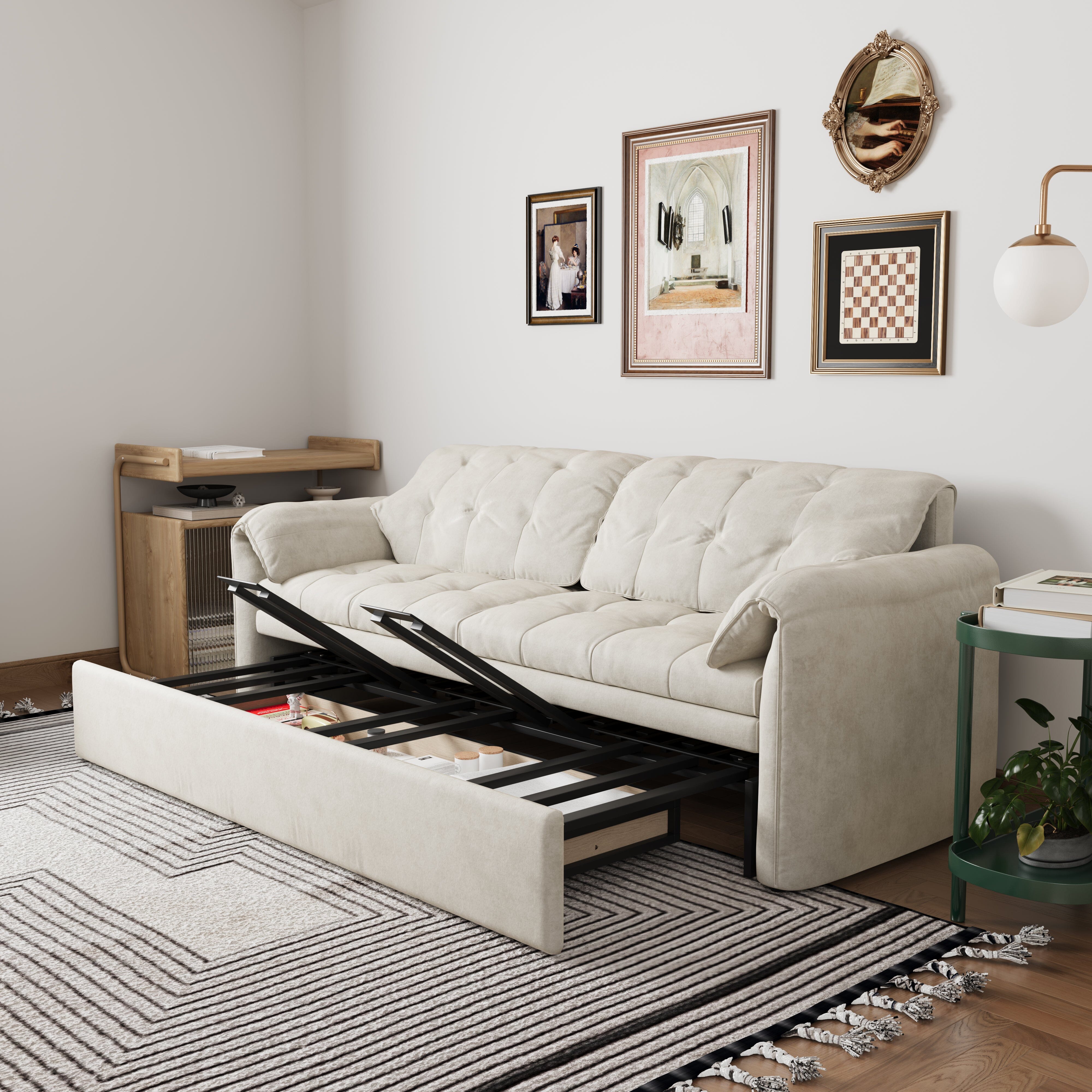 Cottonfy Cloud Elephant Ears Folding Corner Sofa Bed with Storage Cottonfy UK 