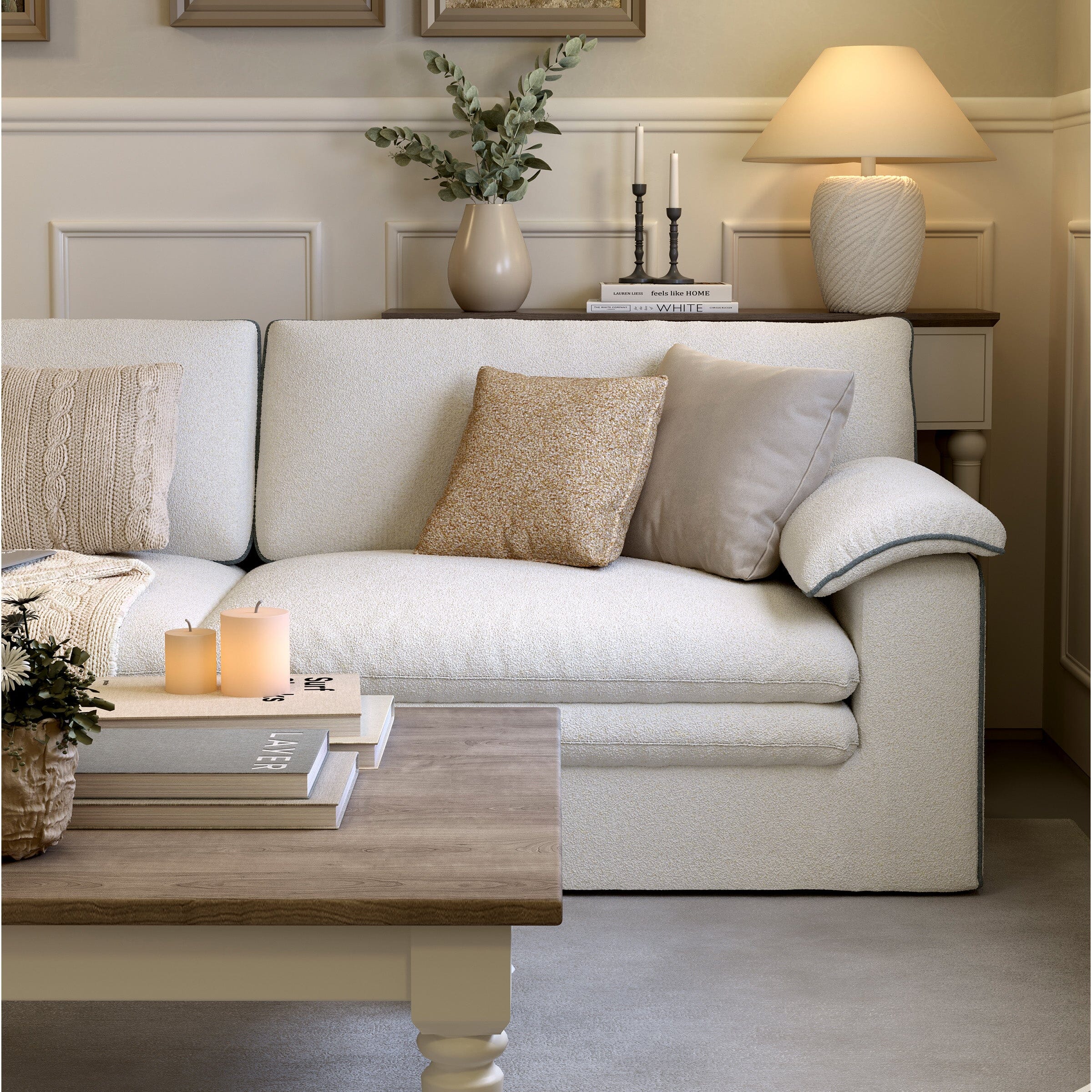 Cottonfy Stylish Lambswool Sofa with Detachable Design Living and Home 