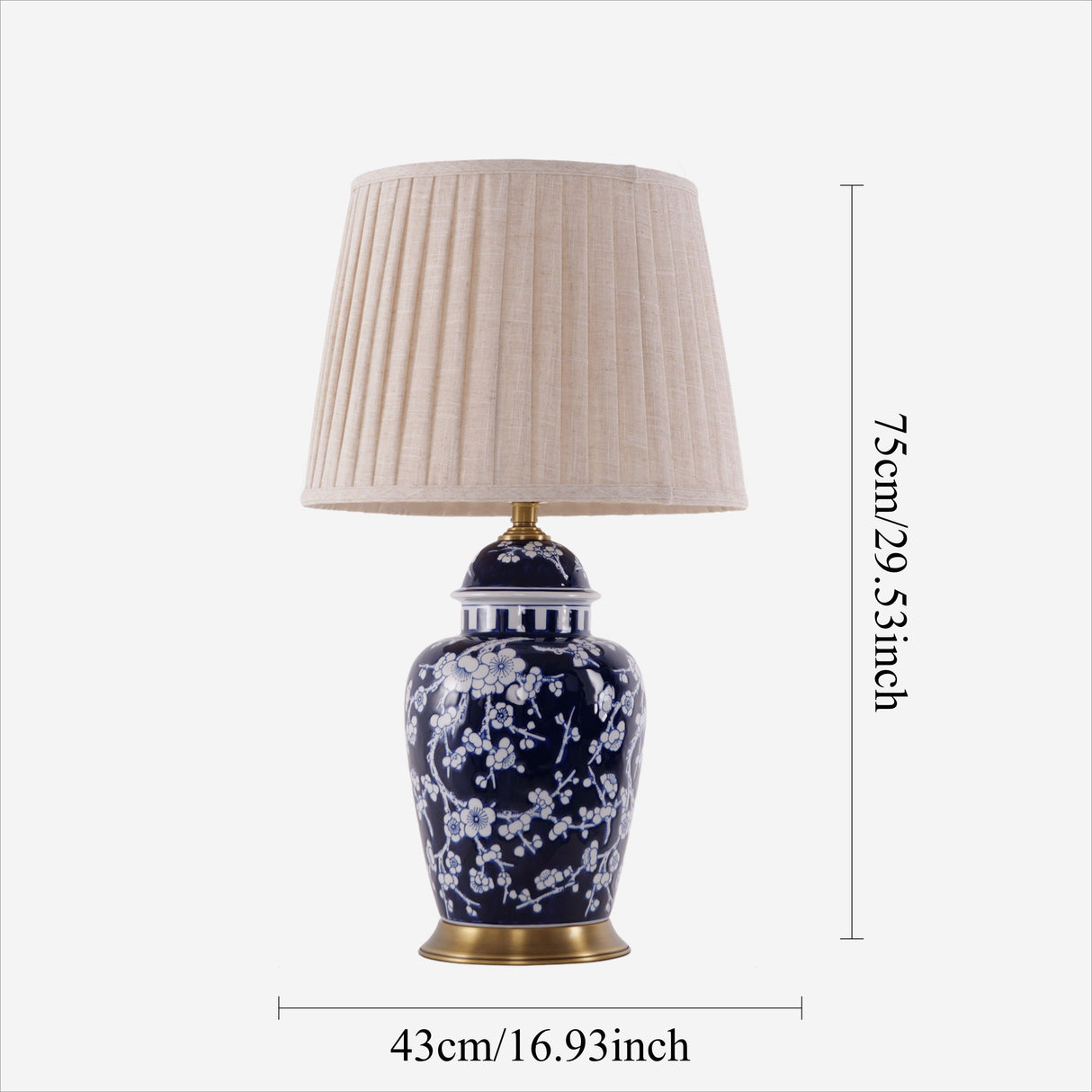 Lightsin Vintage Desk Lamp Ceramic Floral Design with Brass Base and Fabric Shade Lightsin UK 